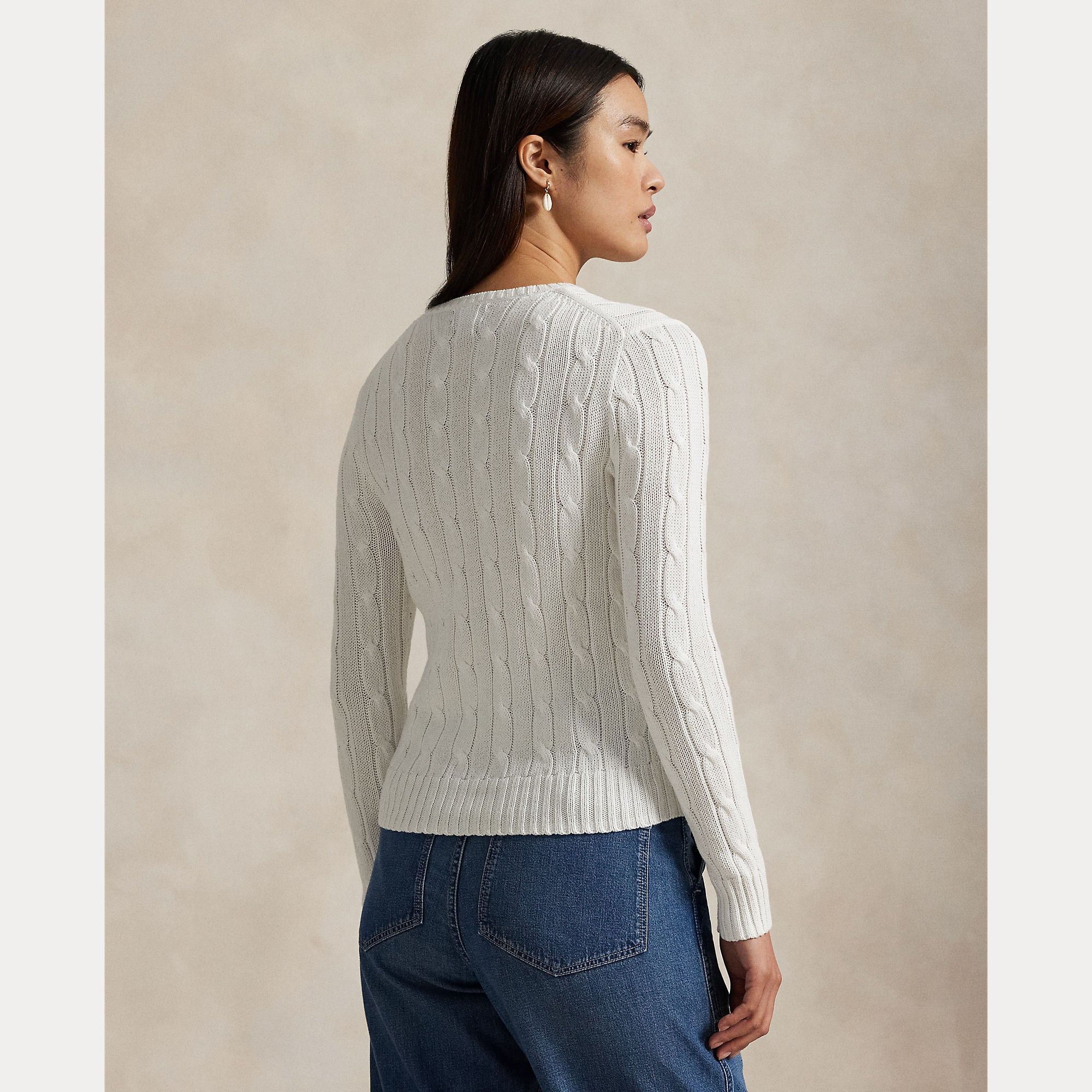 Cable-Knit Cotton Crewneck Sweater - BoUvy
