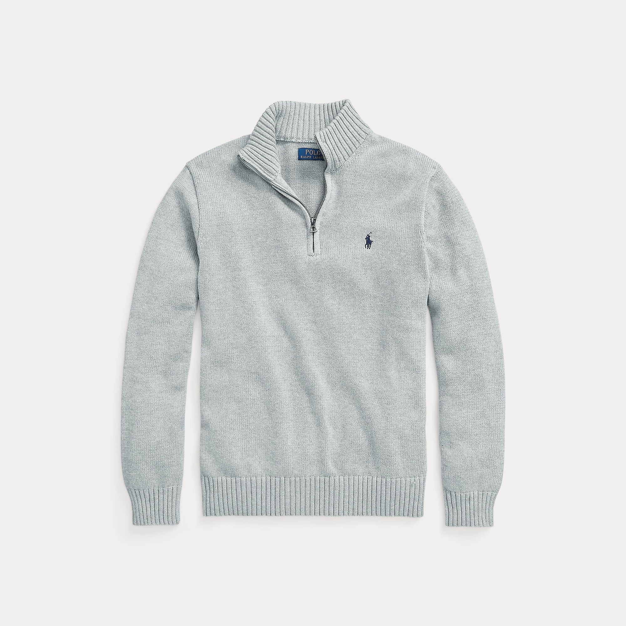 Cotton Quarter-Zip Mockneck Sweater - BoUvy