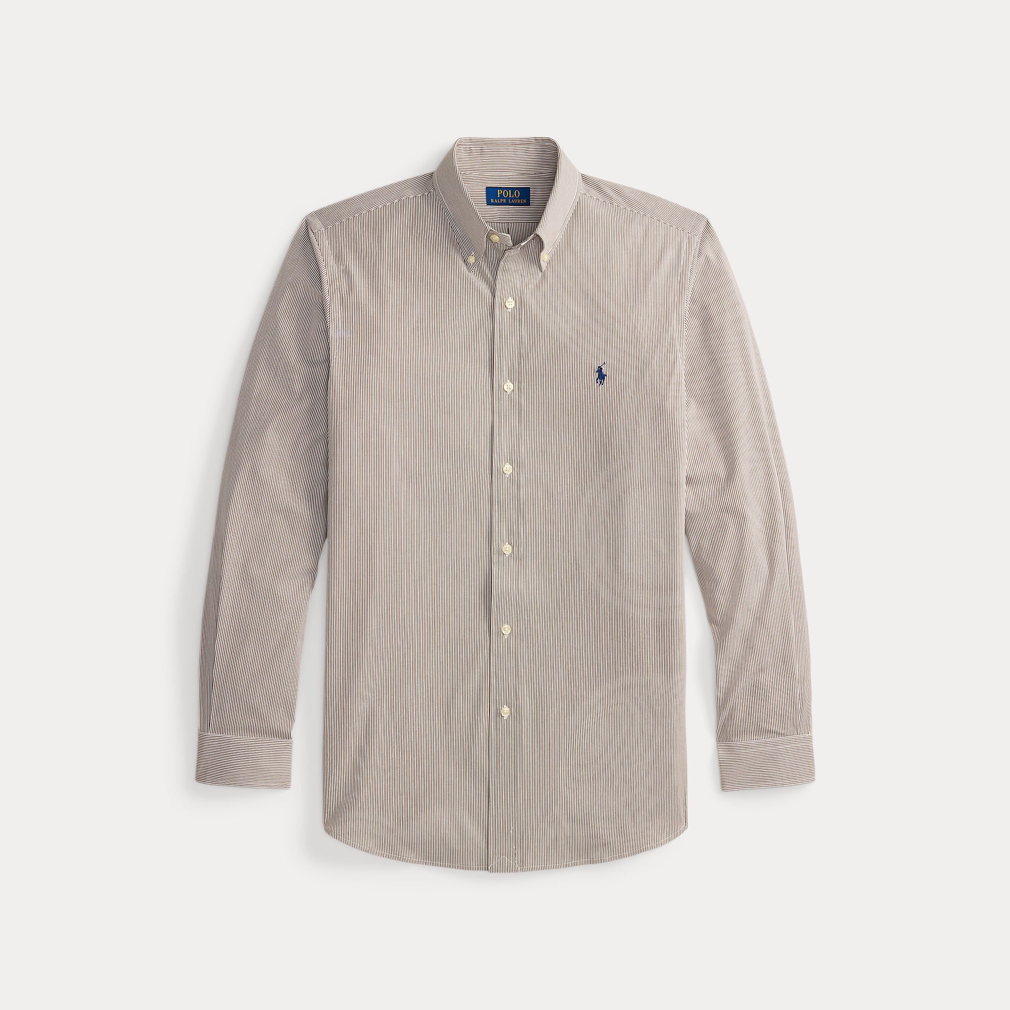 CUSTOM FIT STRIPED STRETCH POPLIN SHIRT - BoUvy