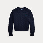 Oversize Cable-Knit Cotton Crewneck Sweater - BoUvy