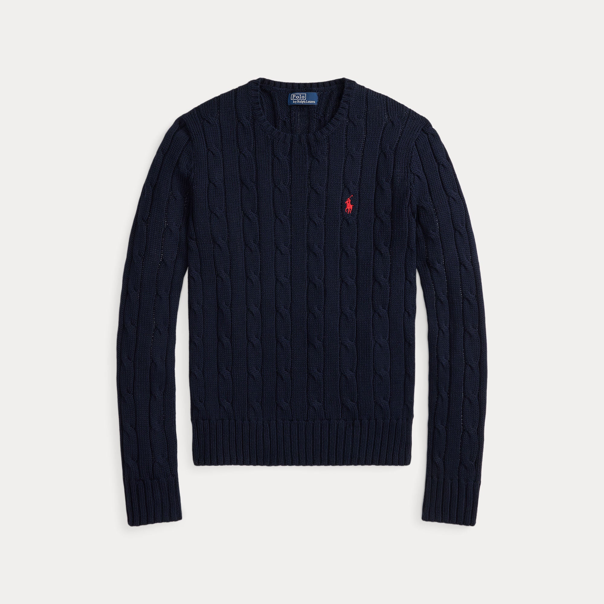 Cable-Knit Cotton Crewneck Sweater - BoUvy
