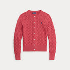Cable-Knit Cotton Crewneck Cardigan - BoUvy