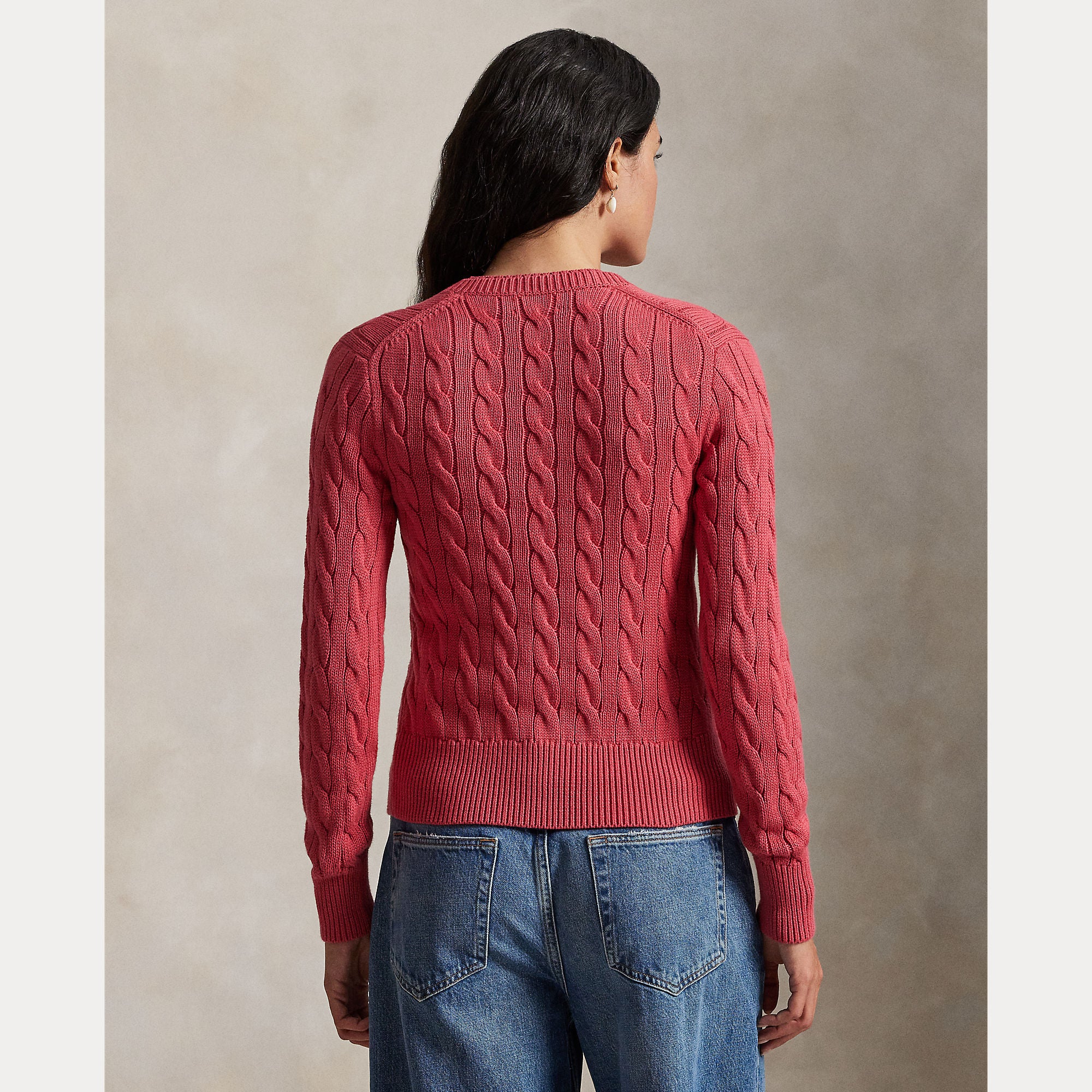 Cable-Knit Cotton Crewneck Cardigan - BoUvy