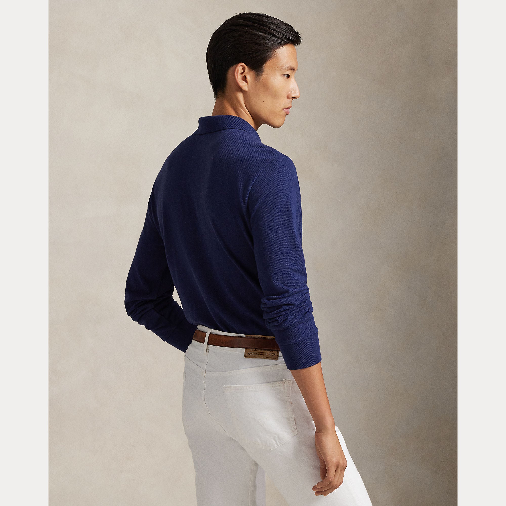 Mesh Long-Sleeve Polo Shirt - BoUvy