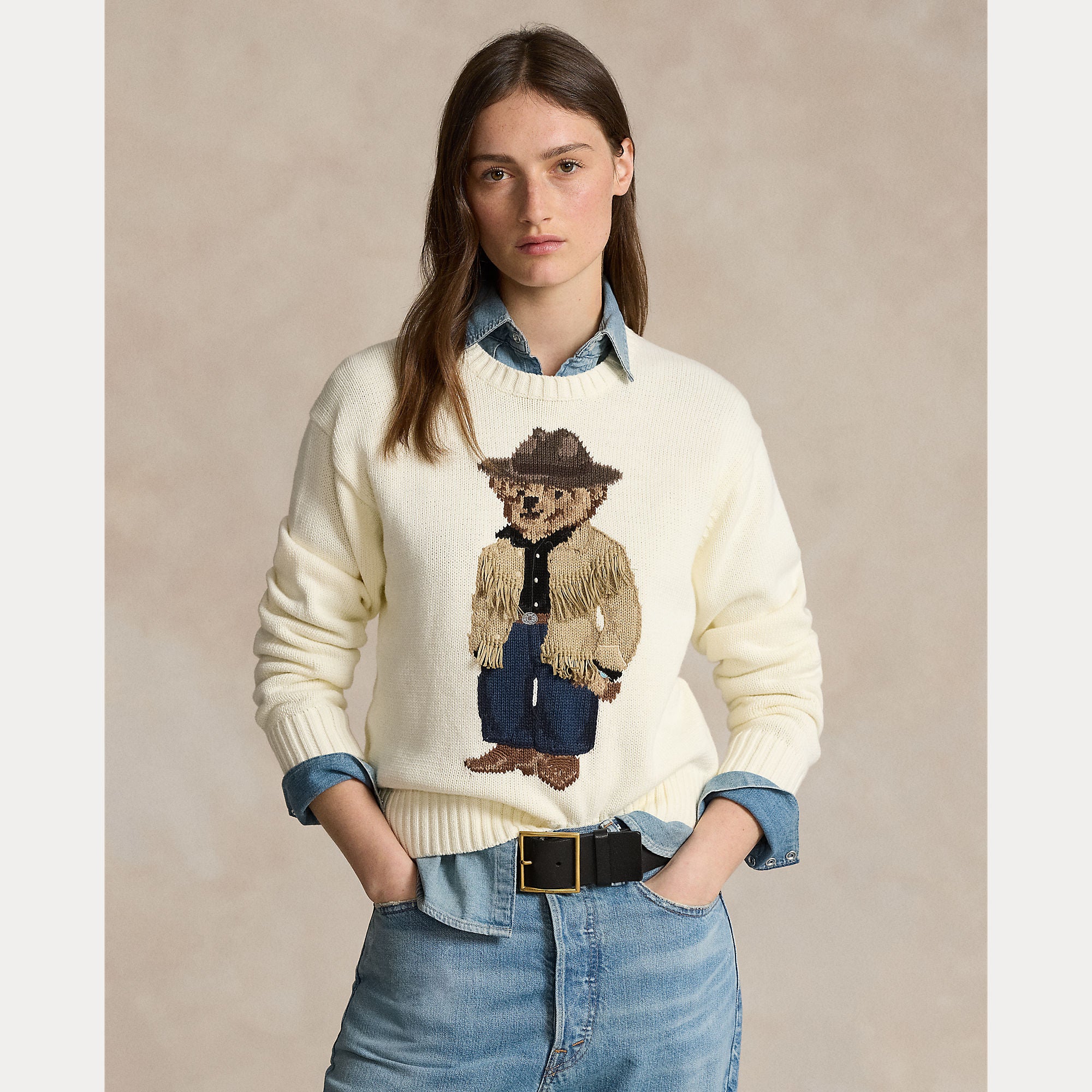 POLO BEAR COTTON CREWNECK SWEATER BoUvy