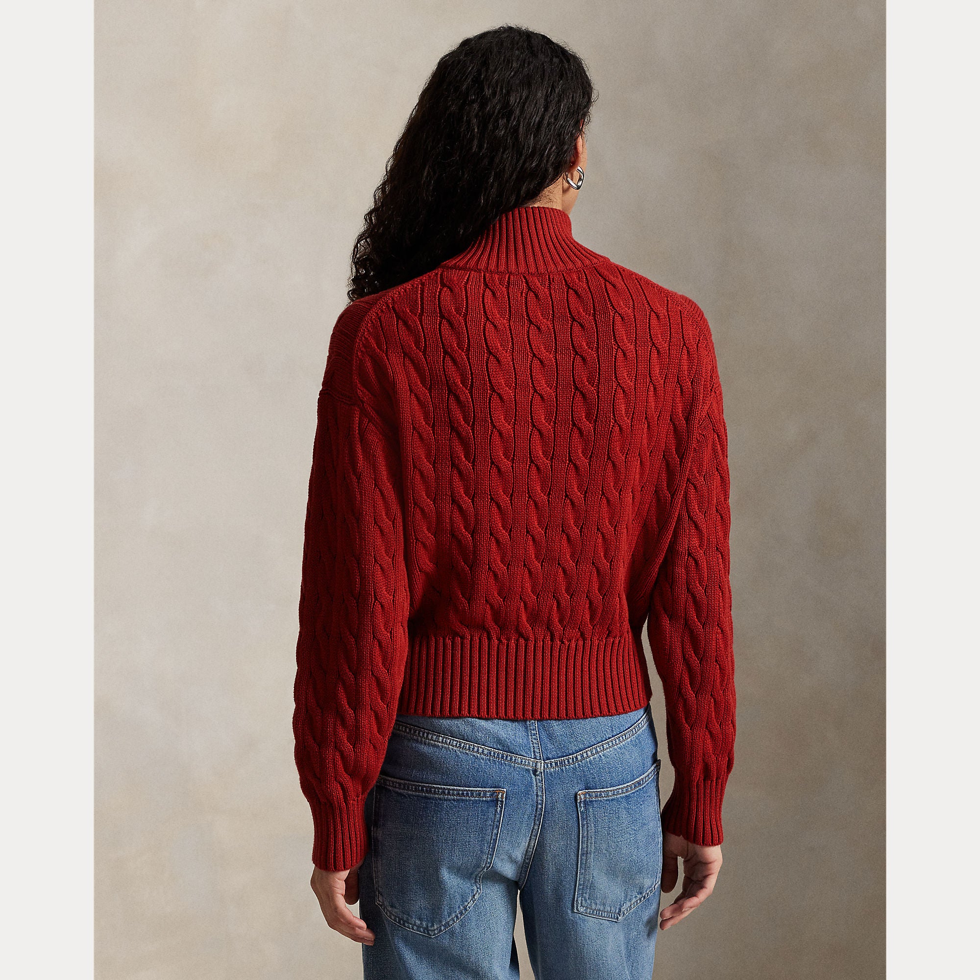 Cable-Knit Cotton Quarter-Zip Sweater - BoUvy