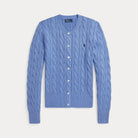 Cable-Knit Cotton Crewneck Cardigan - BoUvy