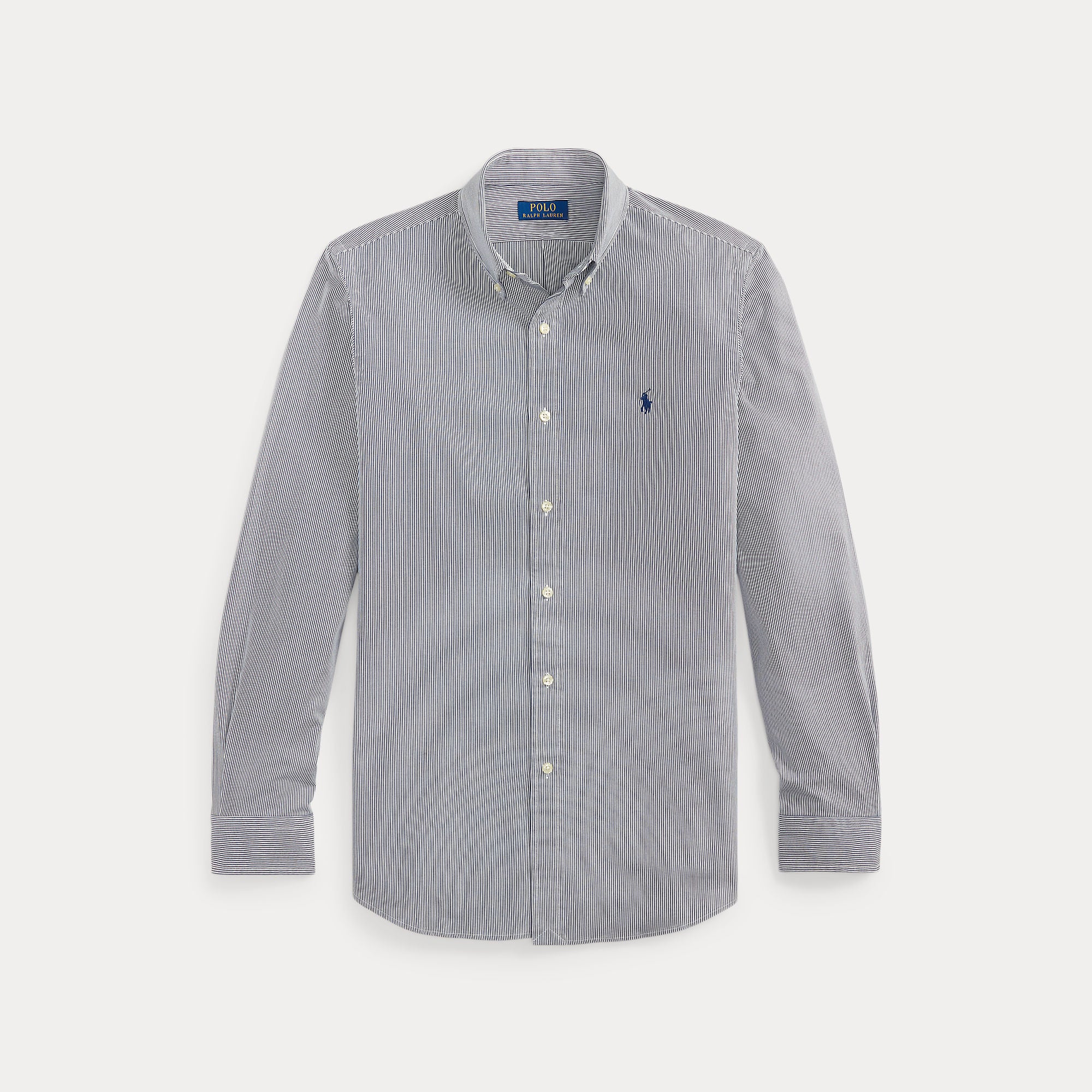 CUSTOM FIT STRIPED STRETCH POPLIN SHIRT - BoUvy