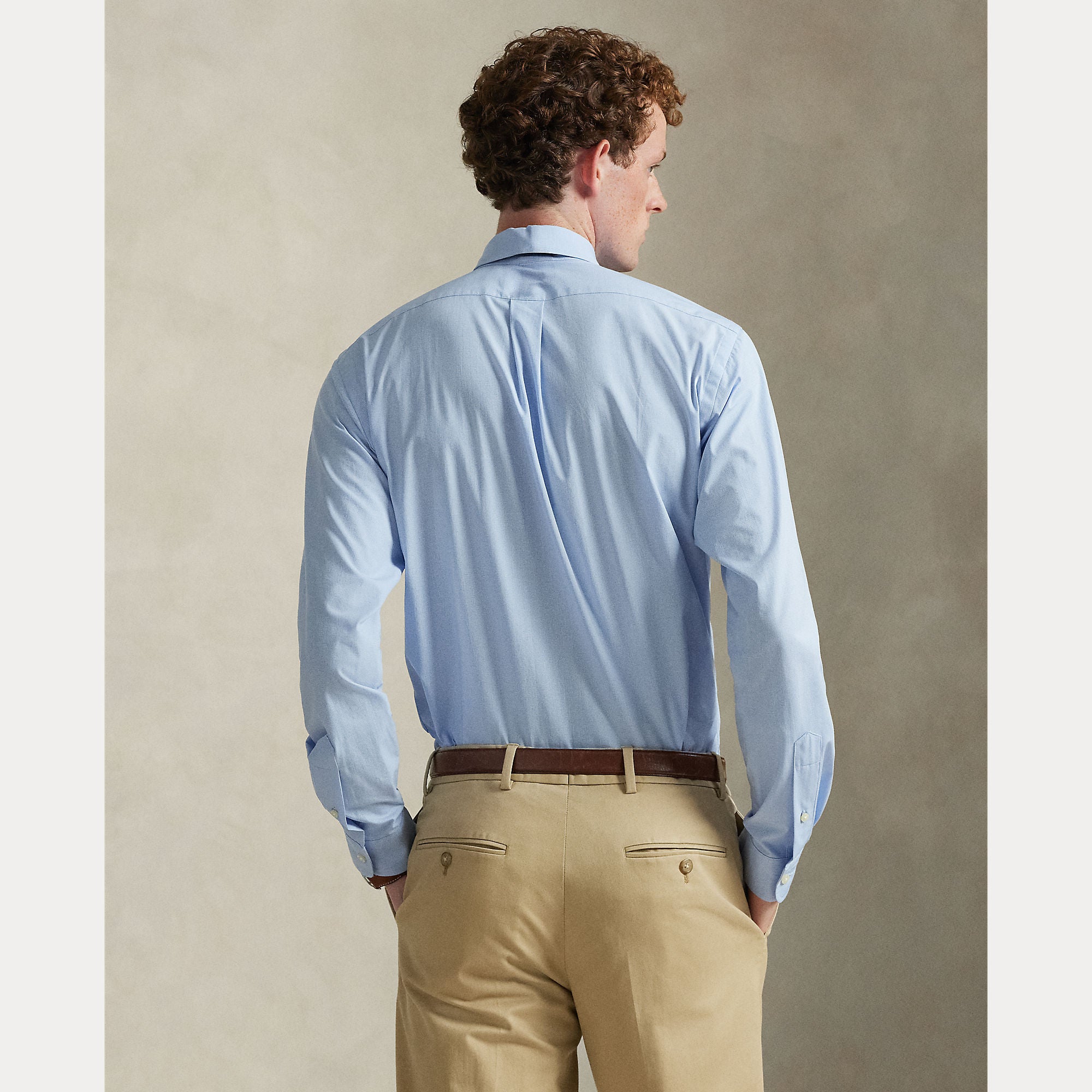 Custom Fit Plain Stretch Poplin Shirt - BoUvy