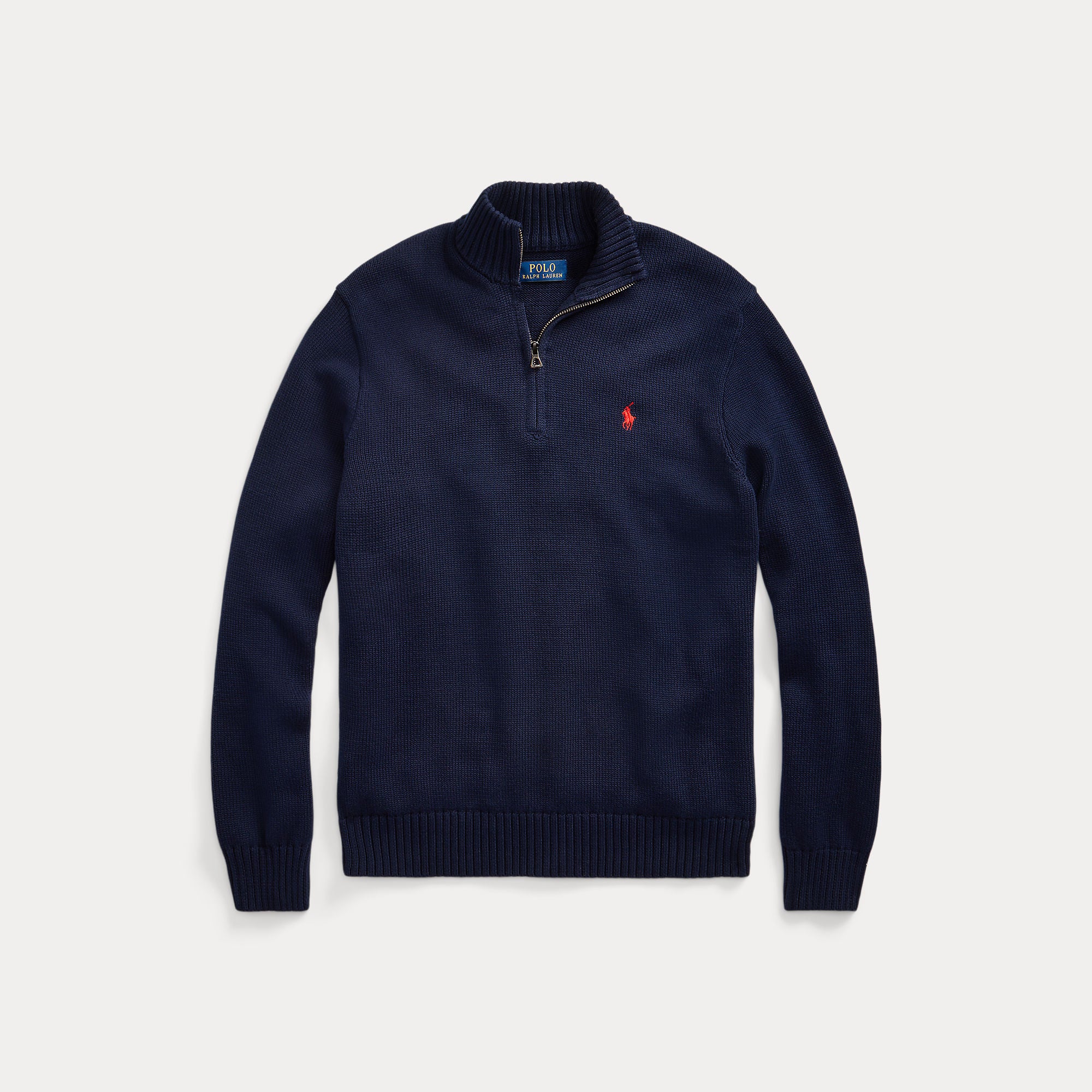 Cotton Quarter-Zip Mockneck Sweater - BoUvy