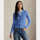 Cable-Knit Cotton Crewneck Cardigan - BoUvy