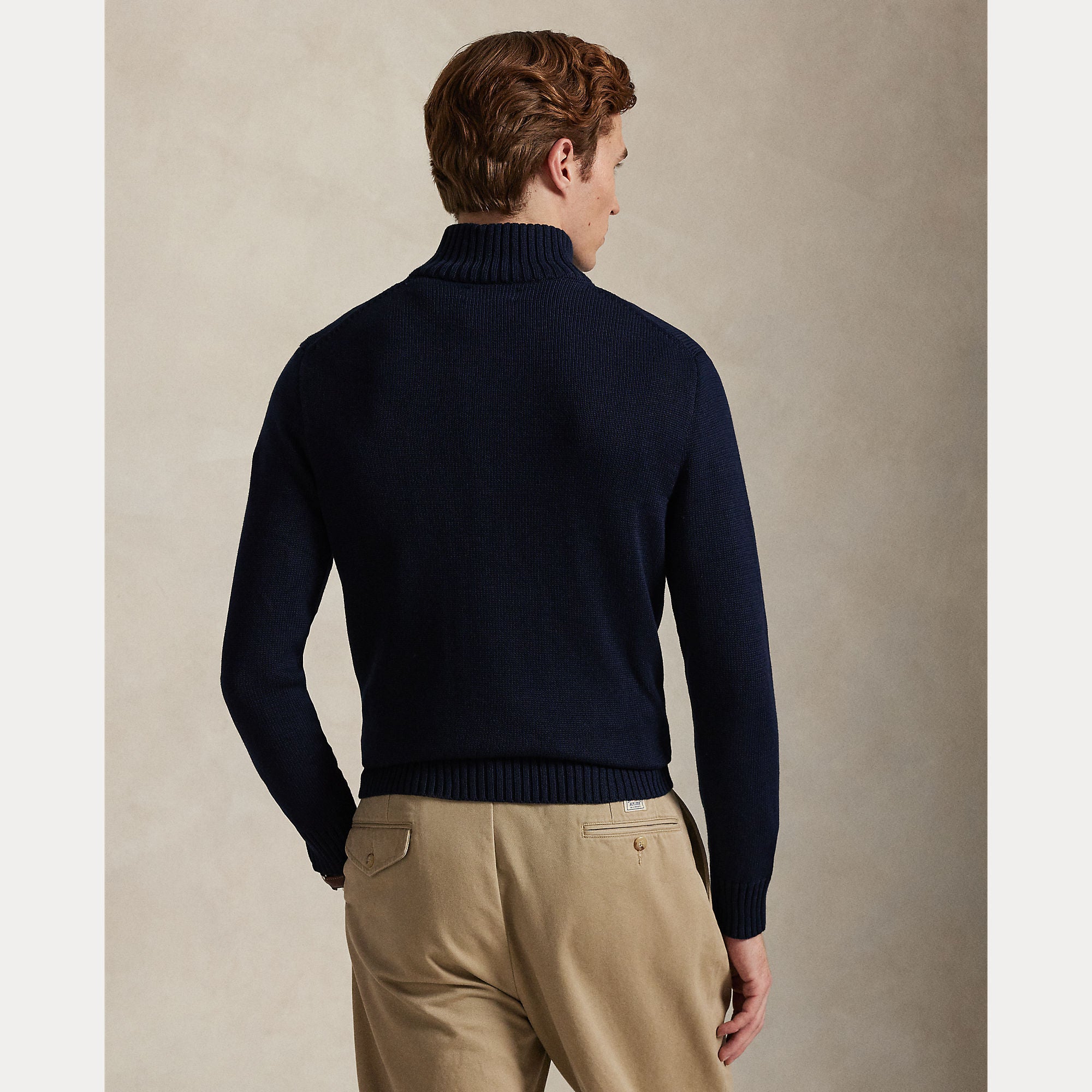 Cotton Quarter-Zip Mockneck Sweater - BoUvy