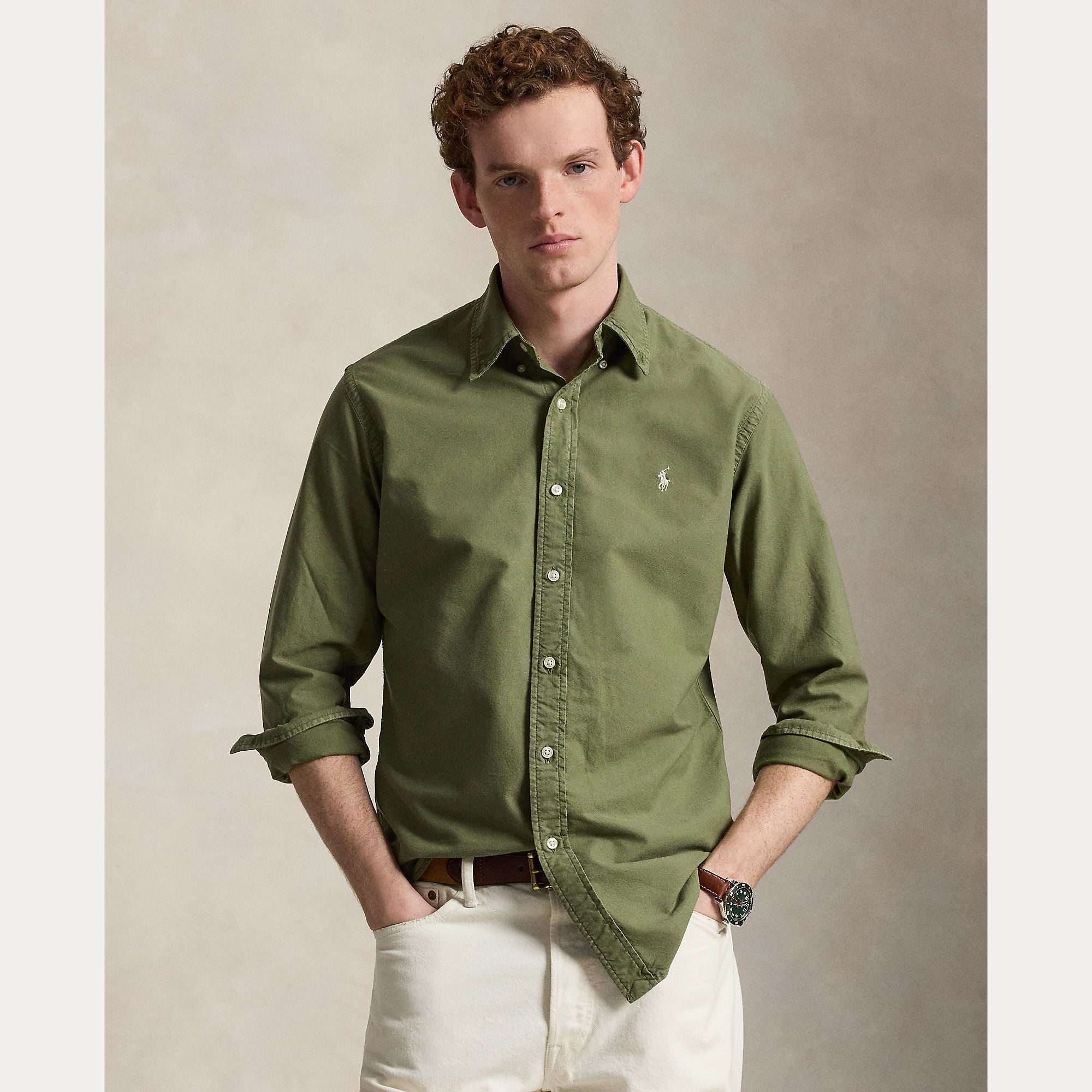 Custom Fit Garment-Dyed Oxford Shirt - BoUvy