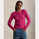 Cable-Knit Cotton Crewneck Cardigan - BoUvy