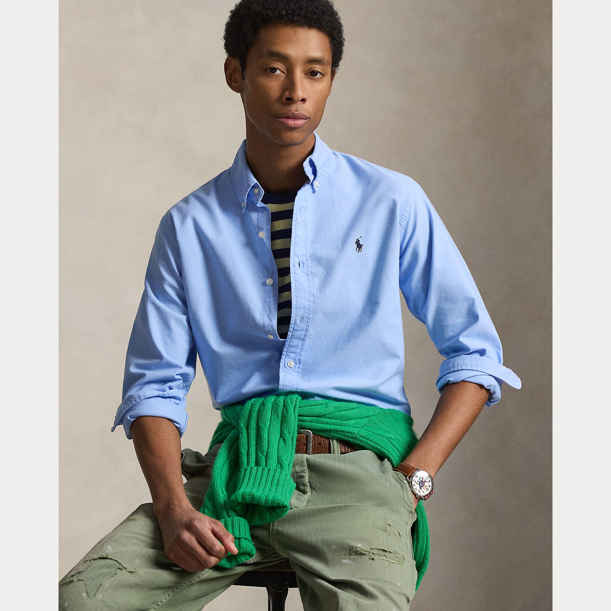 Custom Fit Garment-Dyed Oxford Shirt - BoUvy