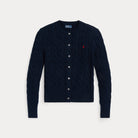 Cable-Knit Cotton Crewneck Cardigan - BoUvy