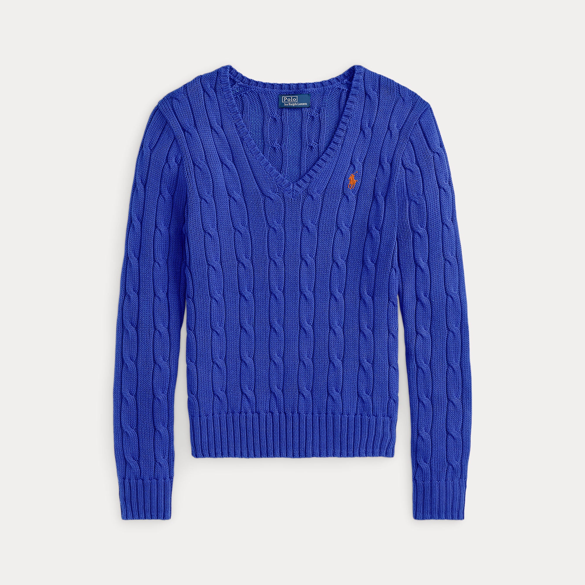 Cable-Knit Cotton V-Neck Sweater - BoUvy