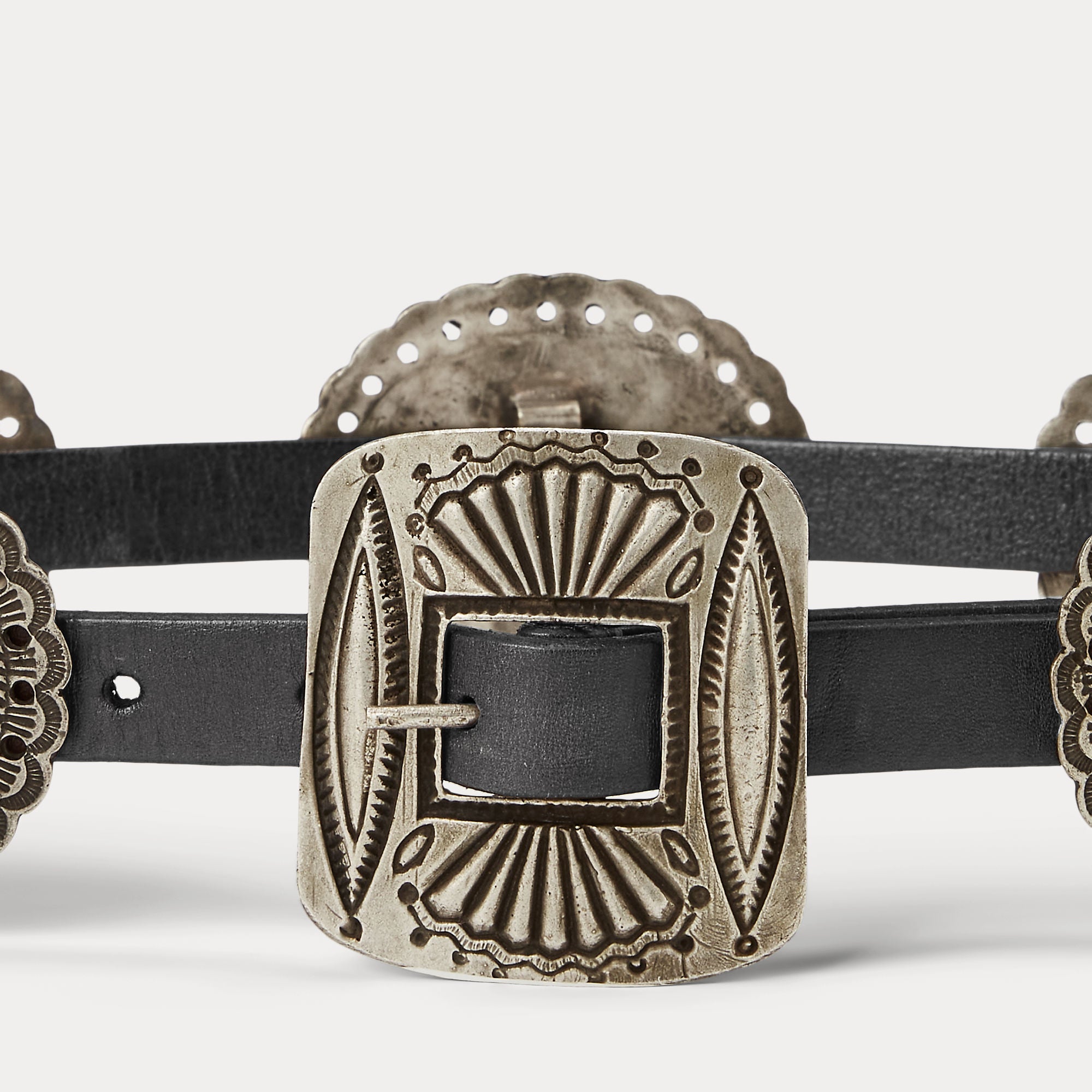 Metal-Accent Leather Belt - BoUvy