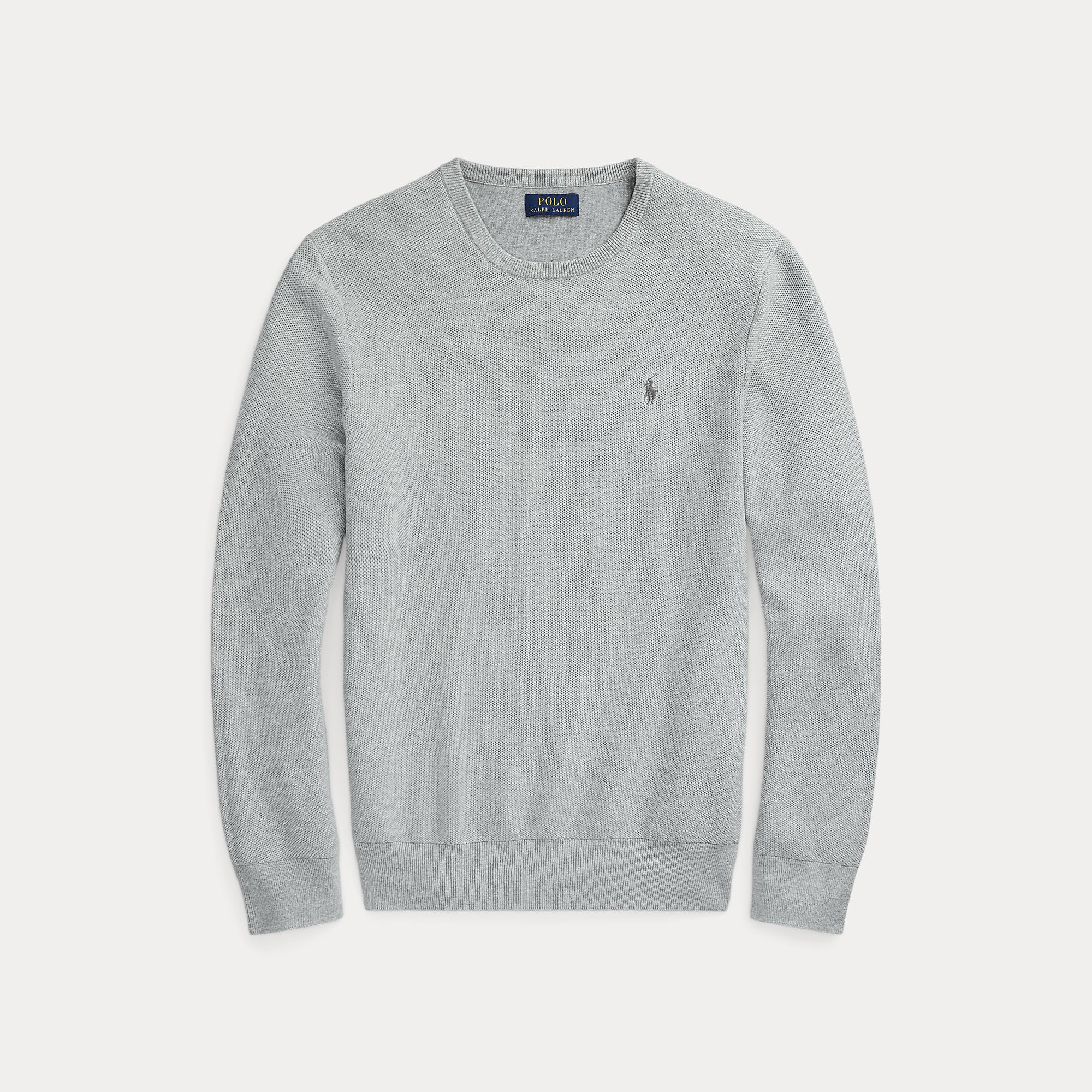 Mesh-Knit Cotton Crewneck Sweater - BoUvy