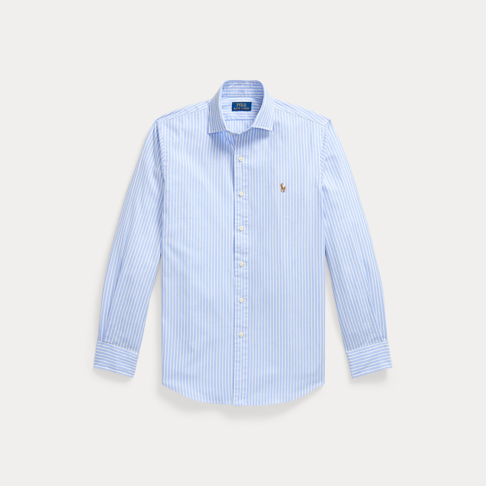 Custom Fit Striped Stretch Oxford Shirt - BoUvy