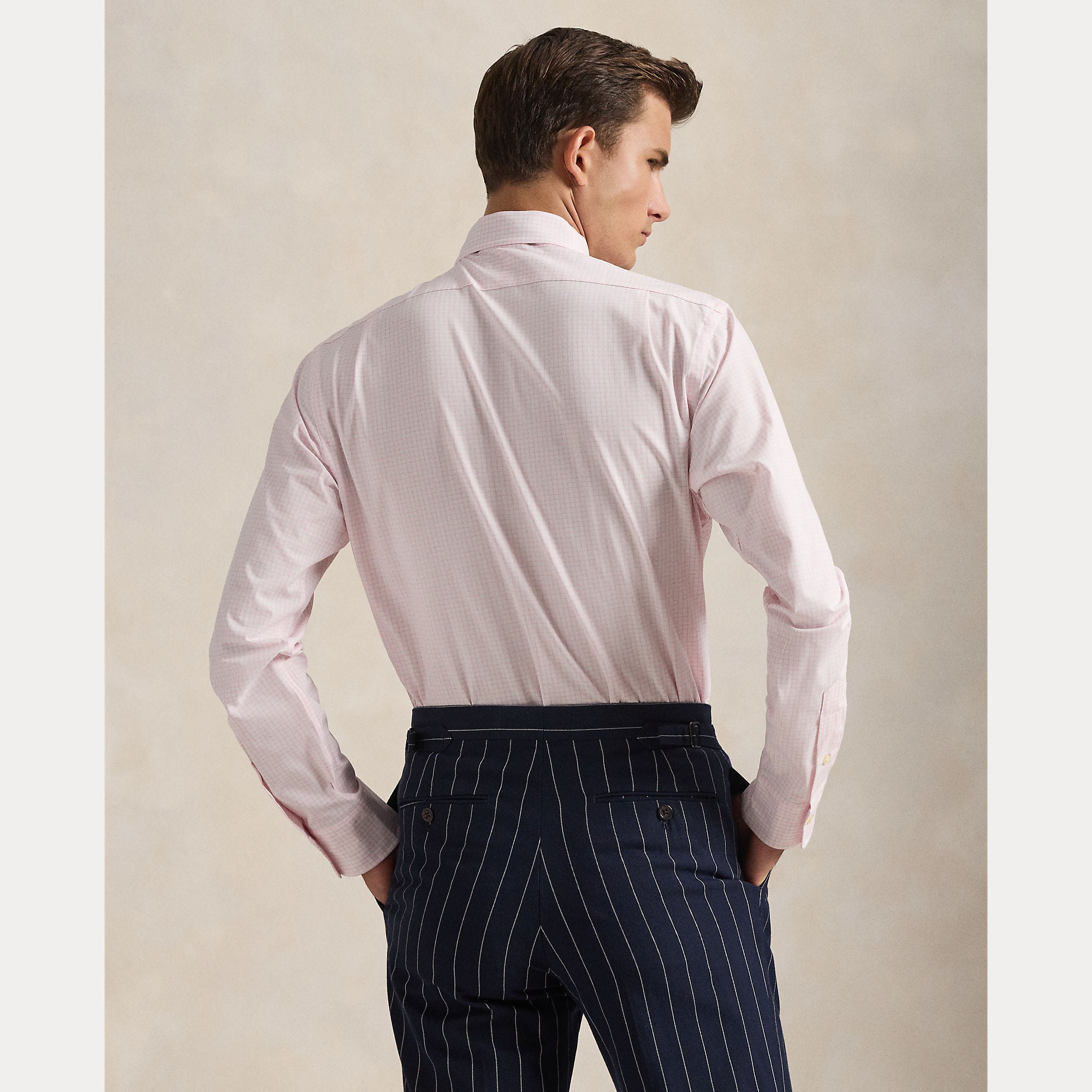 CUSTOM FIT PLAID STRETCH POPLIN SHIRT - BoUvy
