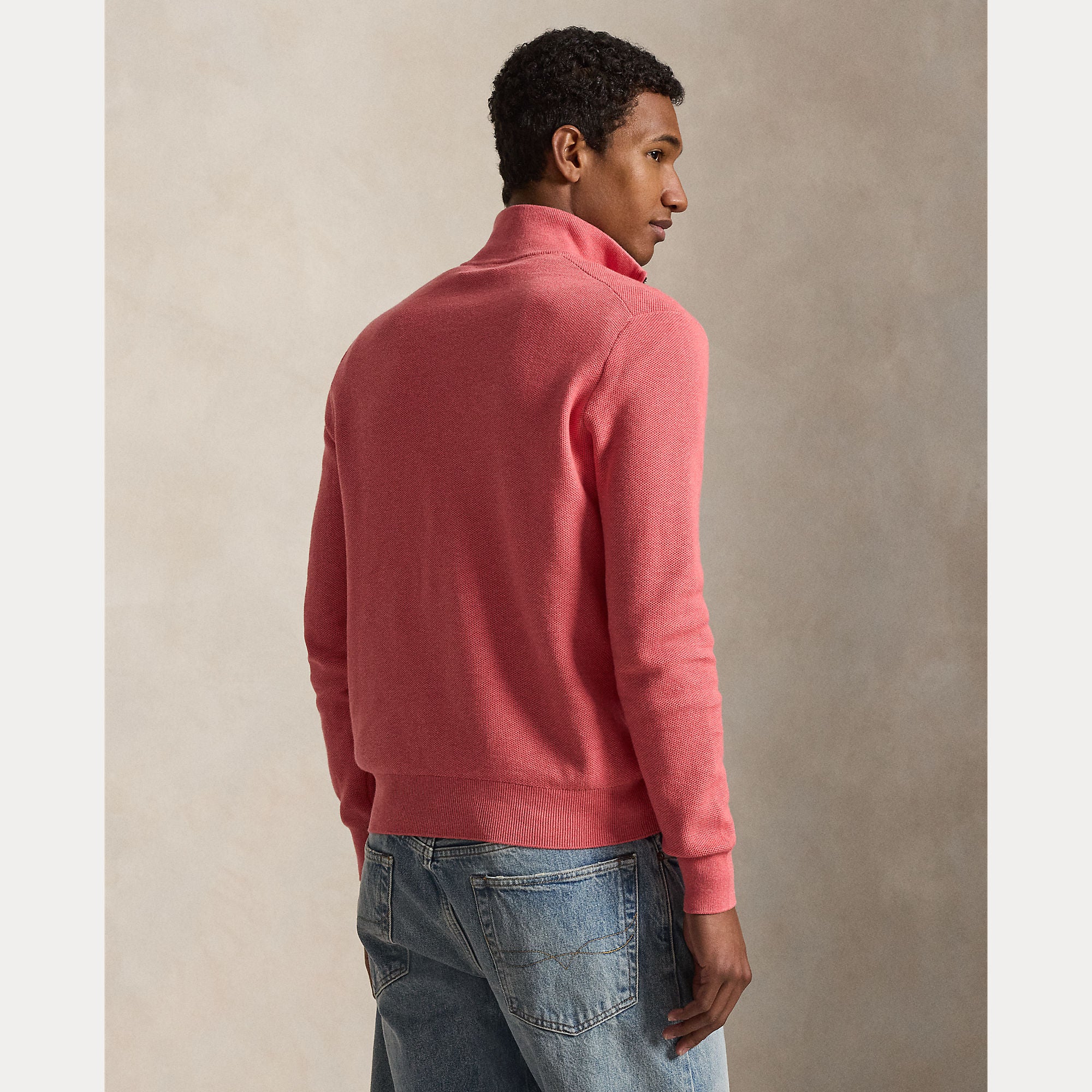 Mesh-Knit Cotton Quarter-Zip Sweater - BoUvy