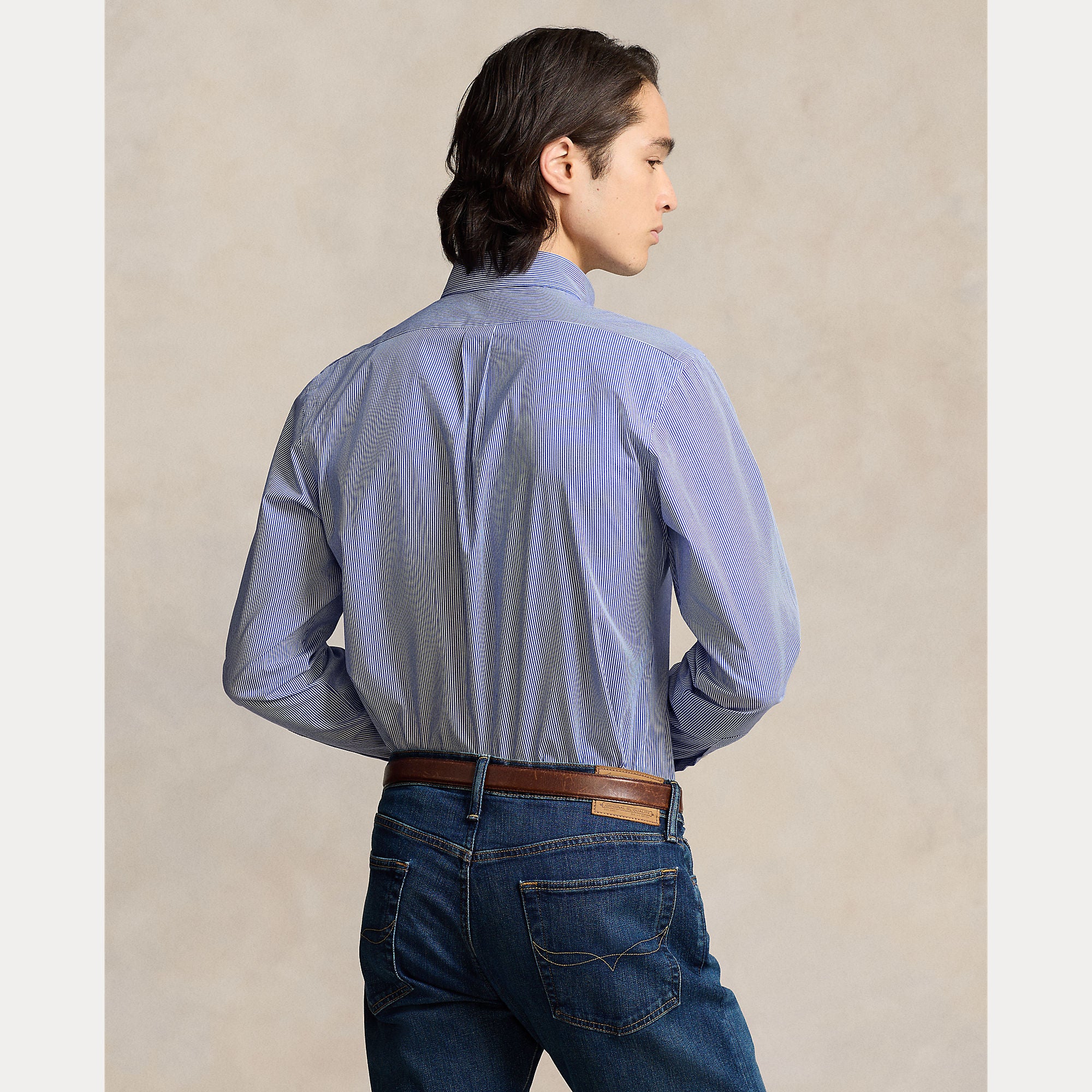 Custom Fit Striped Stretch Poplin Shirt - BoUvy