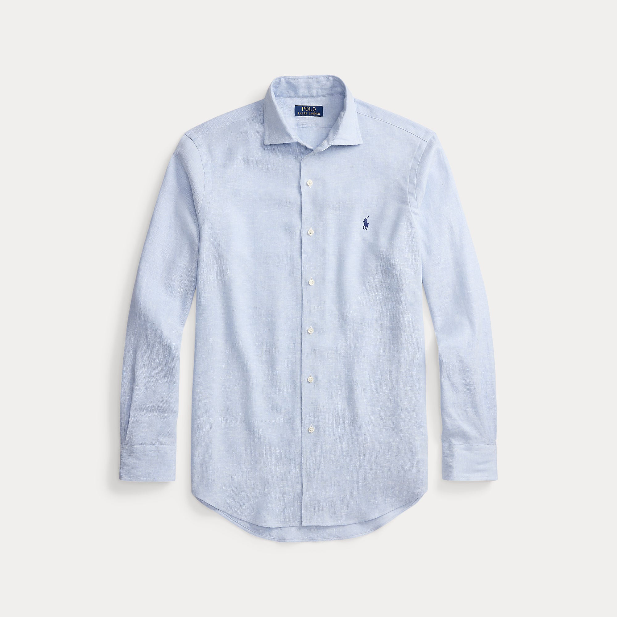 Custom Fit Herringbone Linen-Blend Shirt - BoUvy