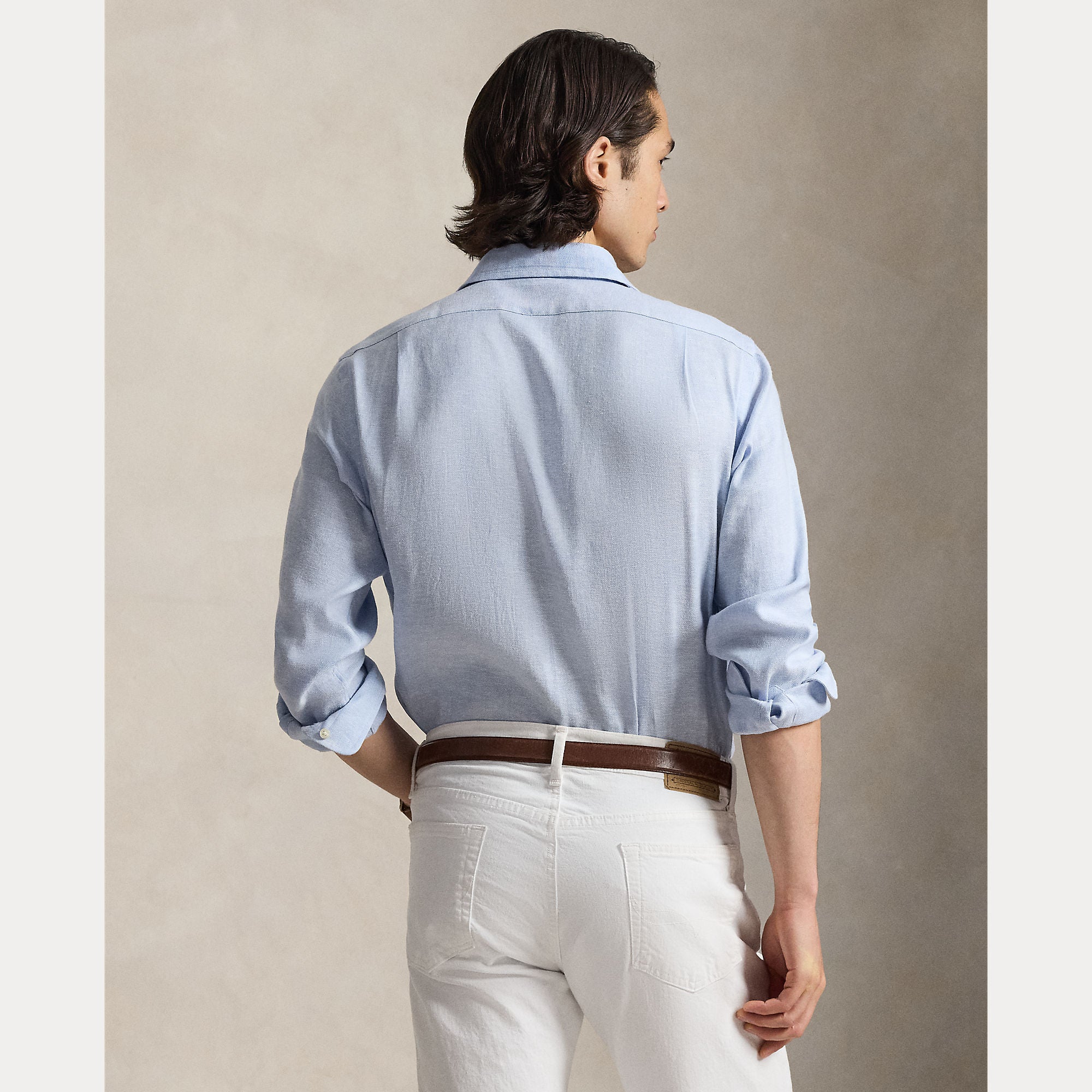 Custom Fit Herringbone Linen-Blend Shirt - BoUvy