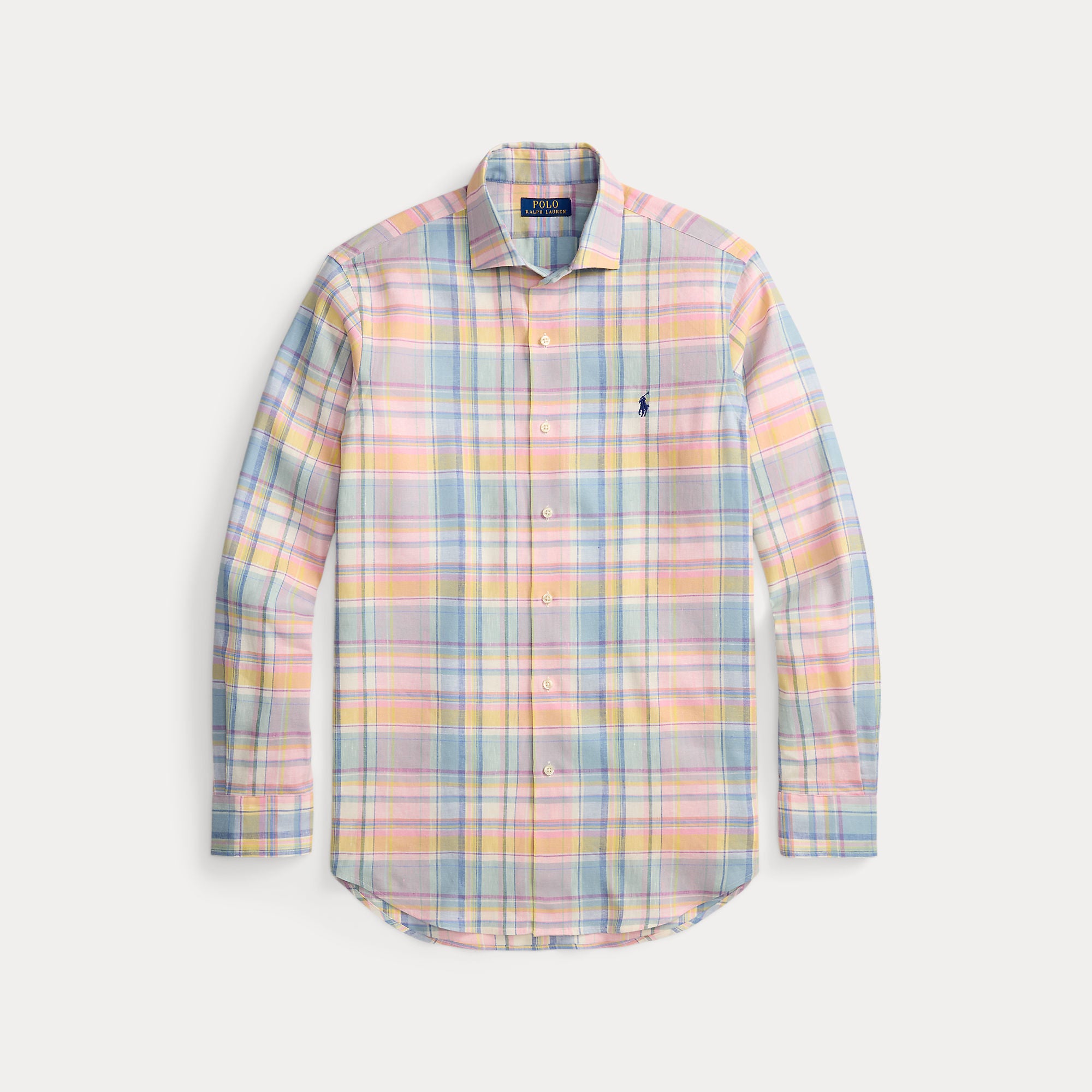 Custom Fit Plaid Linen-Blend Shirt - BoUvy