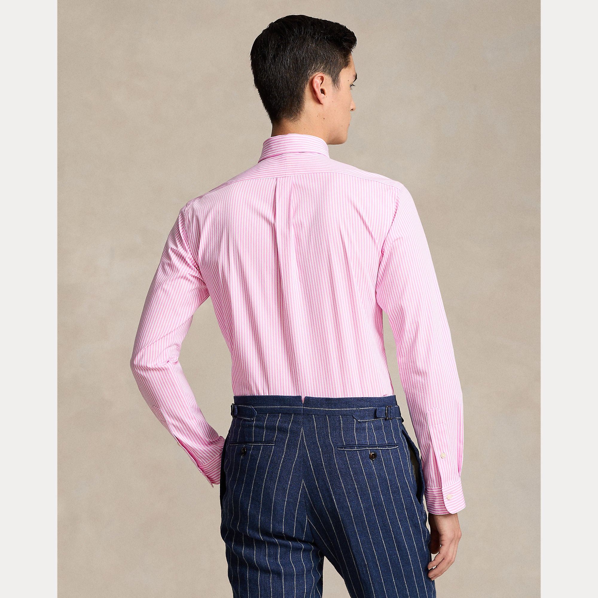 Custom Fit Striped Stretch Poplin Shirt - BoUvy