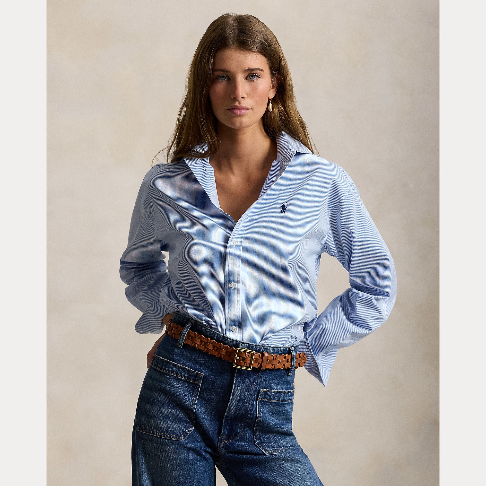 Relaxed Fit Striped Cotton Shirt - BoUvy