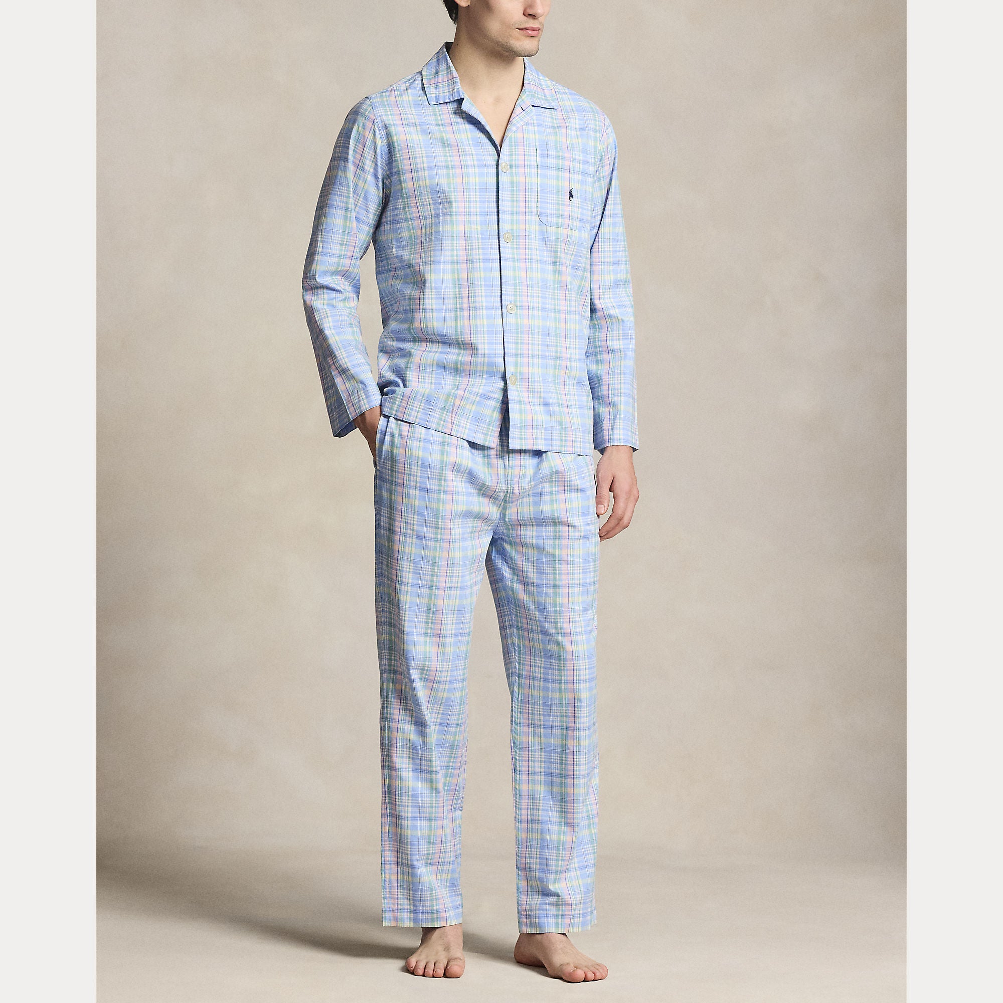 Monogram-Print Cotton Pajama Set - BoUvy