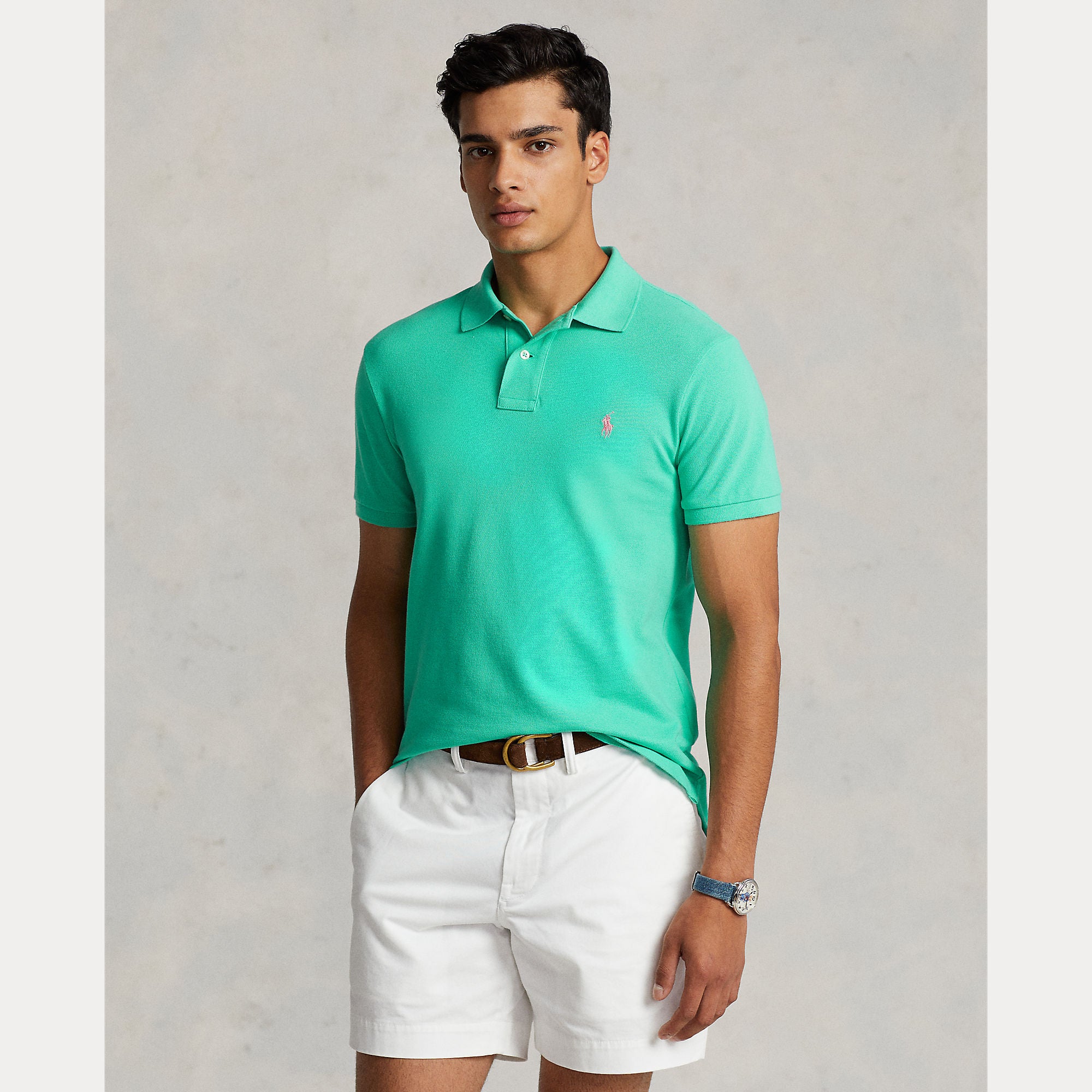Slim Fit Mesh Polo Shirt - BoUvy