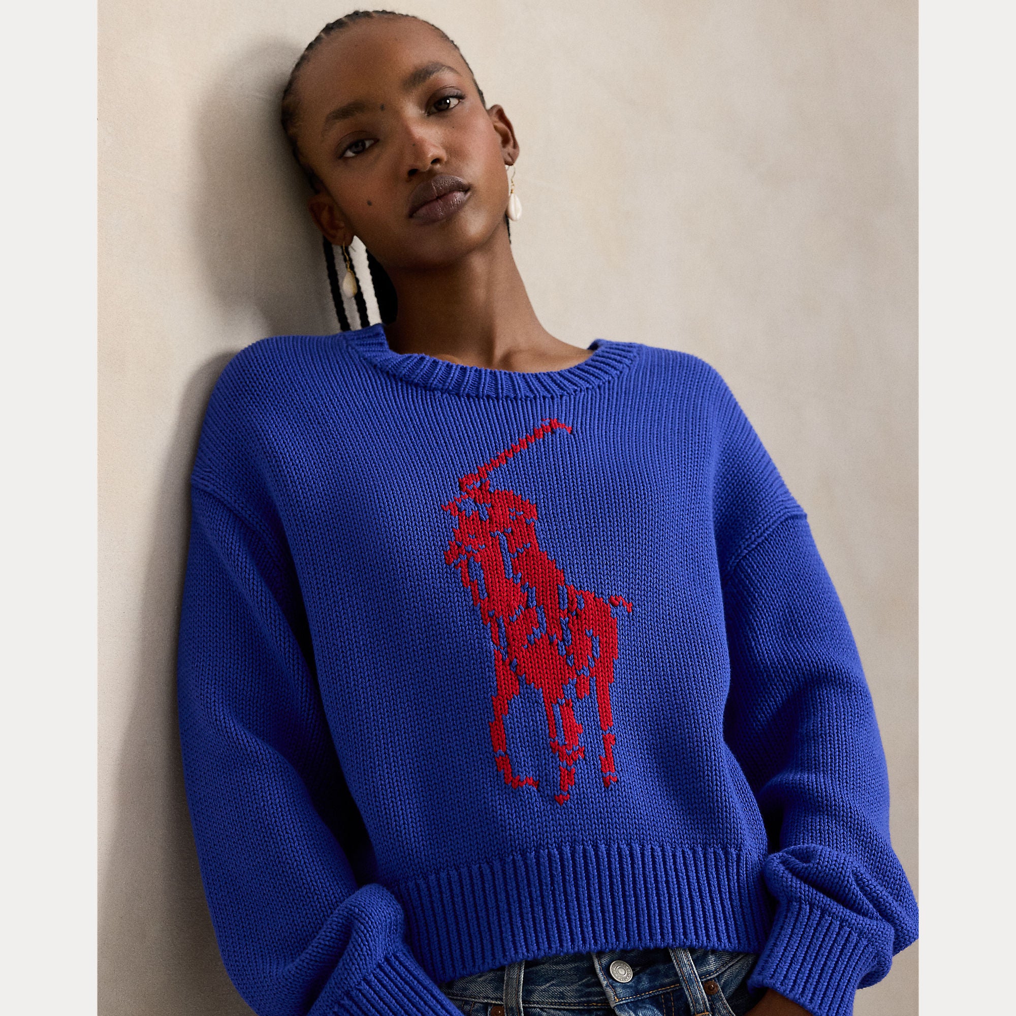 Big Pony Cotton Crewneck Sweater - BoUvy