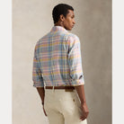 Custom Fit Plaid Linen-Blend Shirt - BoUvy