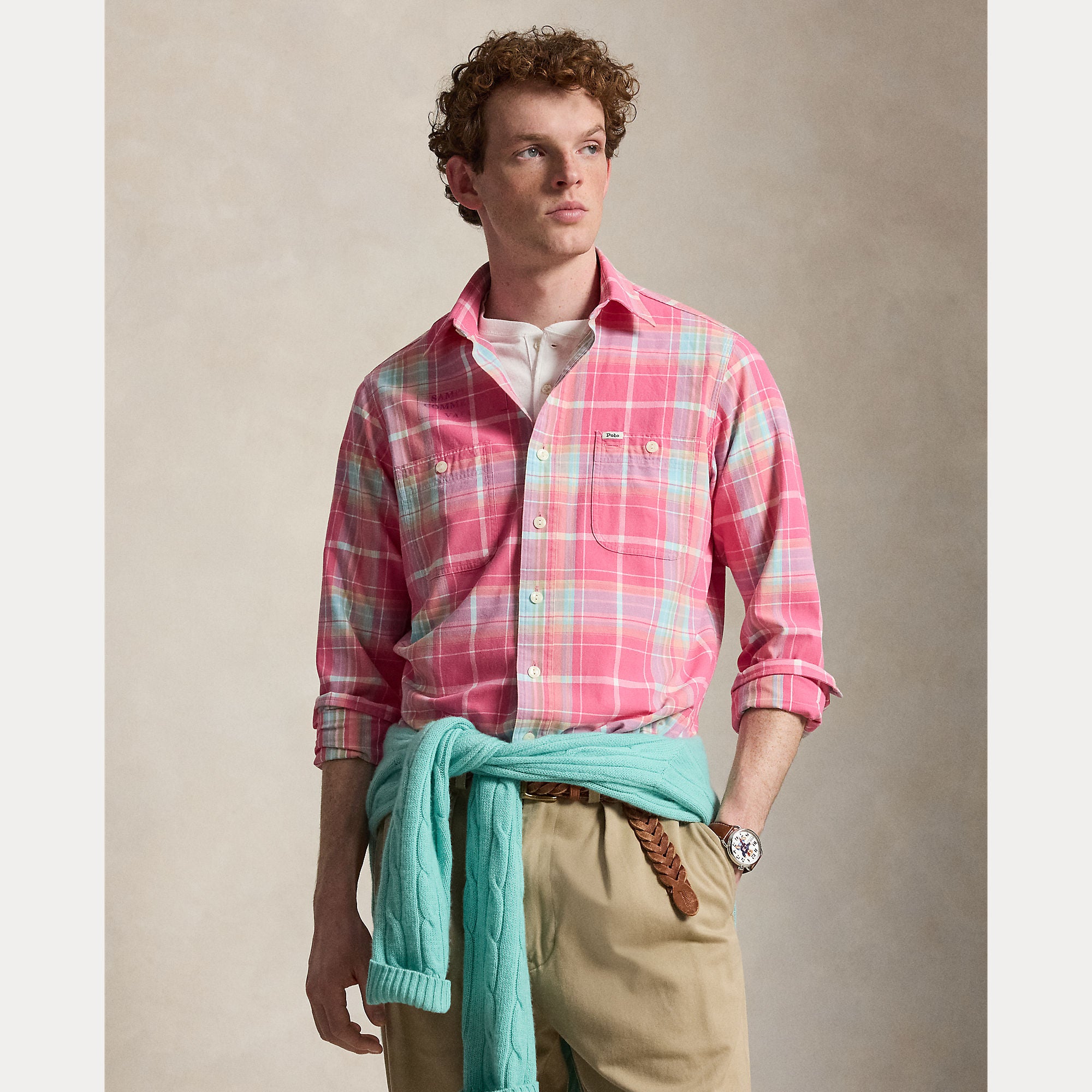 Classic Fit Plaid Chino Workshirt - BoUvy