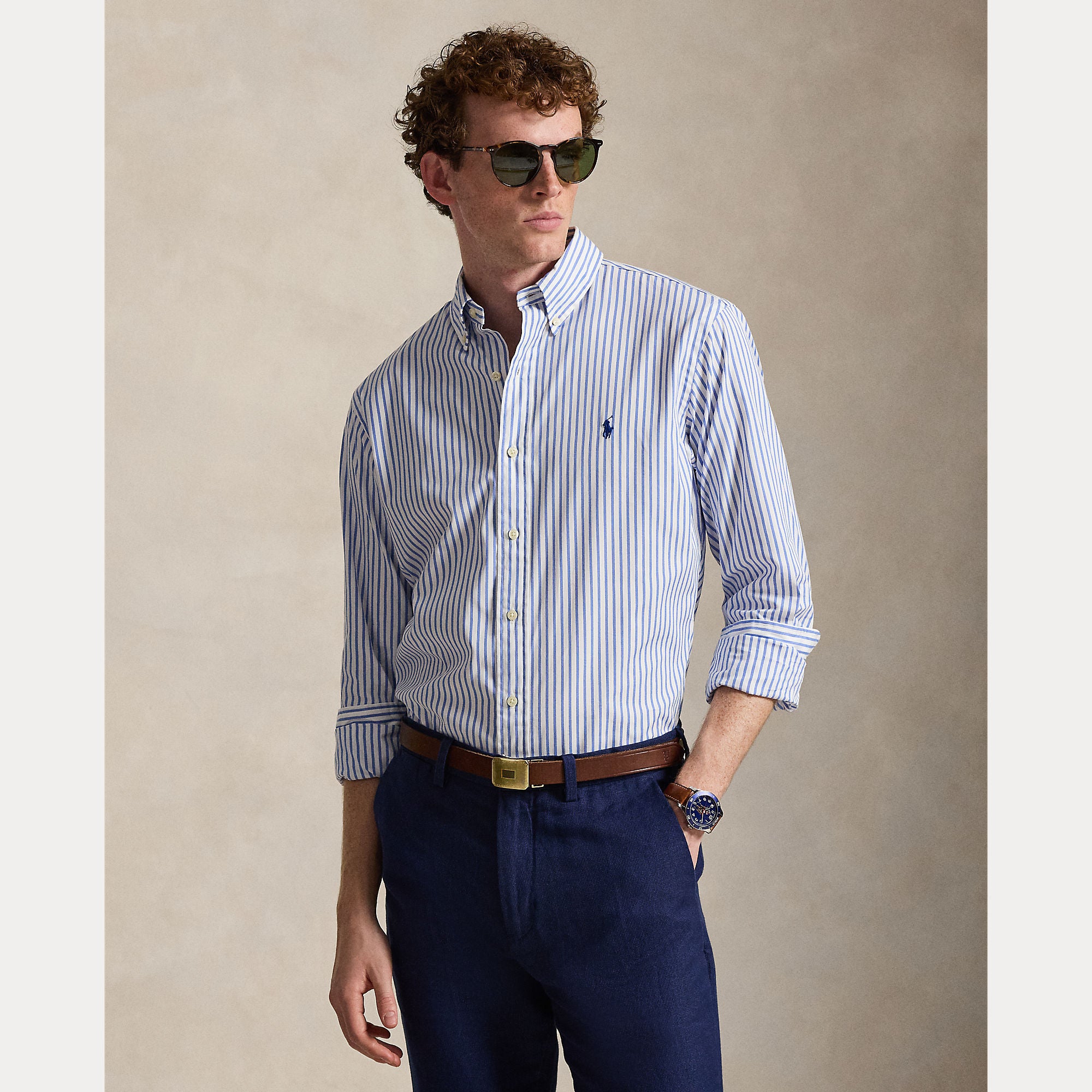 CUSTOM FIT STRIPED POPLIN SHIRT - BoUvy