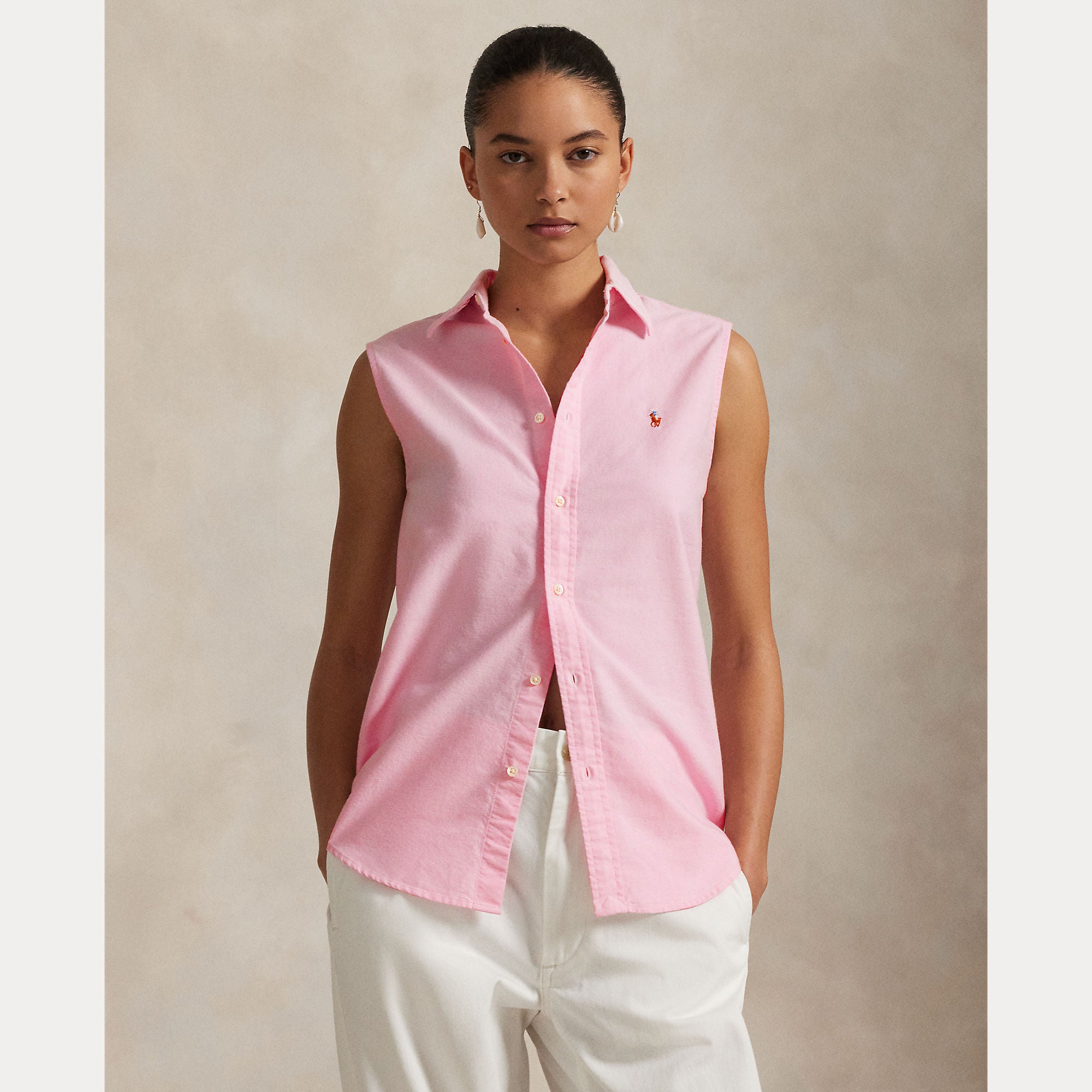 Cotton Oxford Sleeveless Shirt - BoUvy
