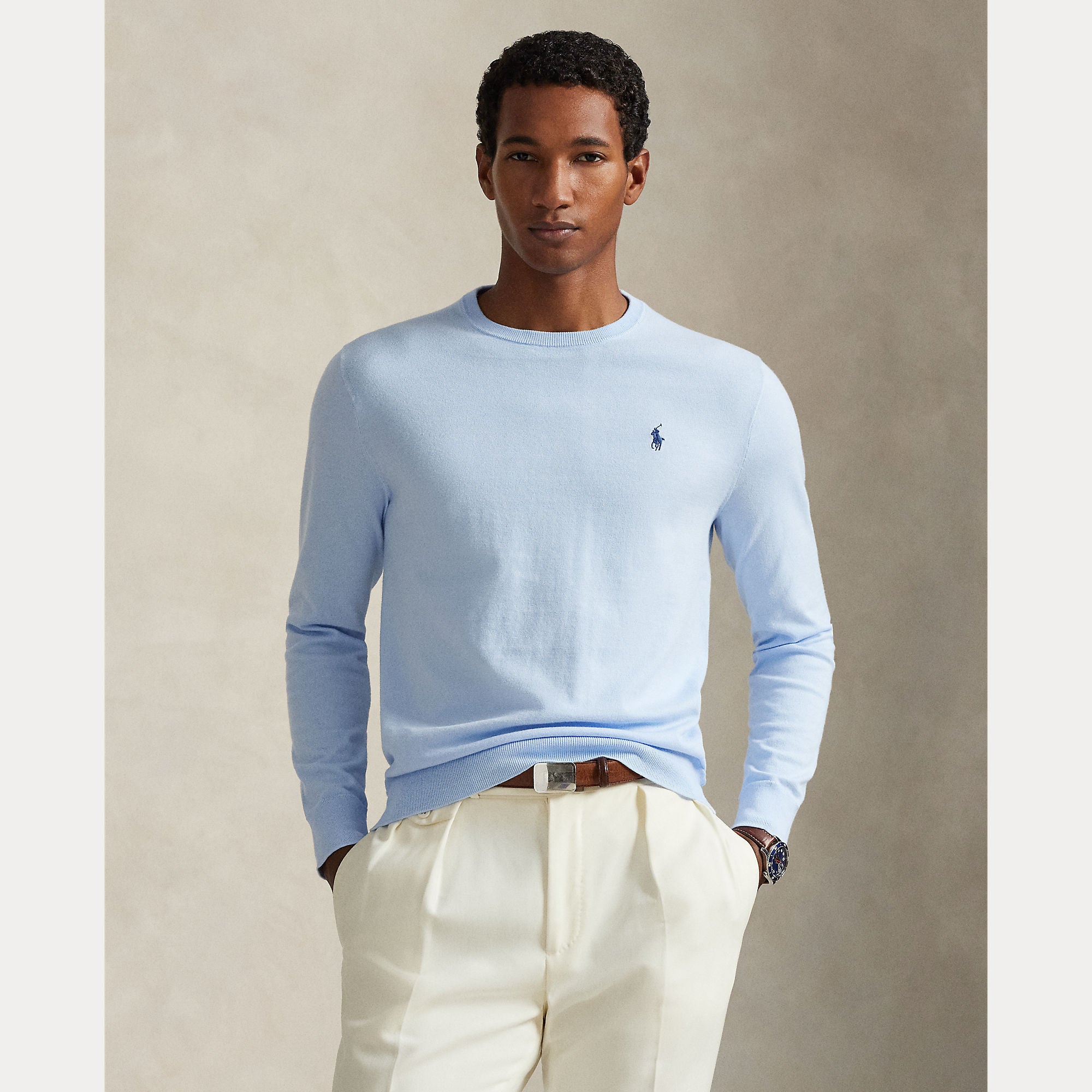 Slim Fit Textured Cotton Sweater - BoUvy