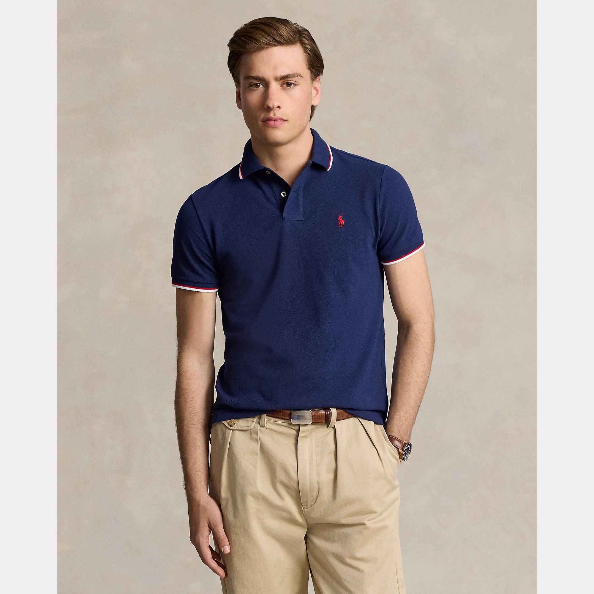 Custom slim fit mesh polo ralph lauren online