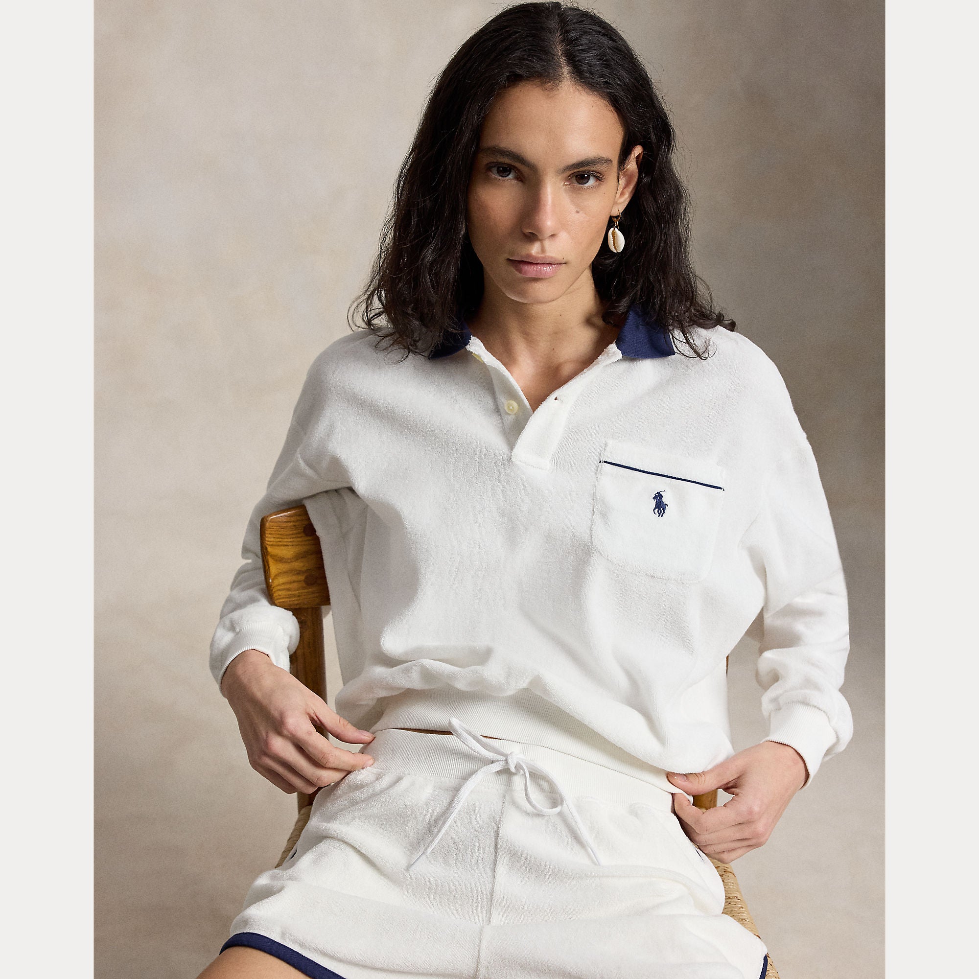 Terry Long-Sleeve Polo Shirt - BoUvy