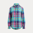 Classic Fit Plaid Linen Shirt - BoUvy