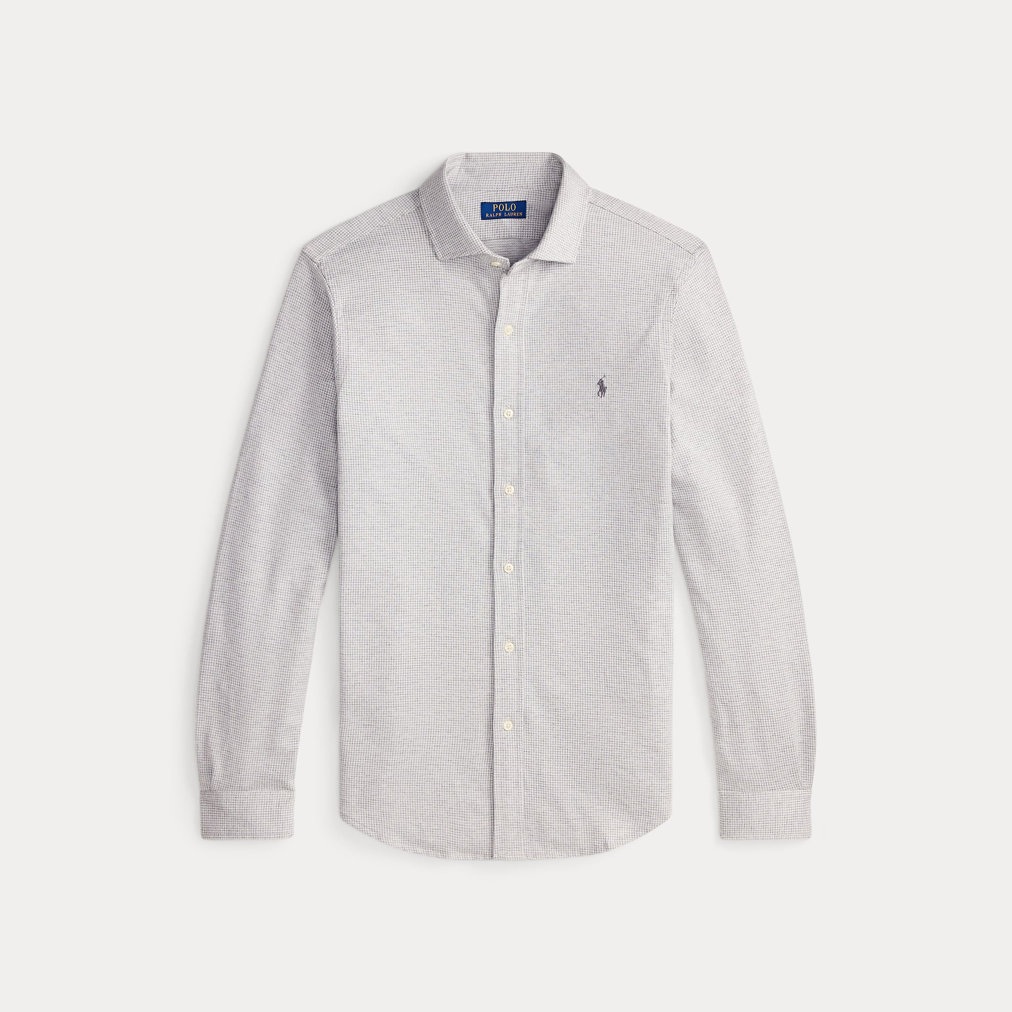 Houndstooth Jersey Spread-Collar Shirt - BoUvy