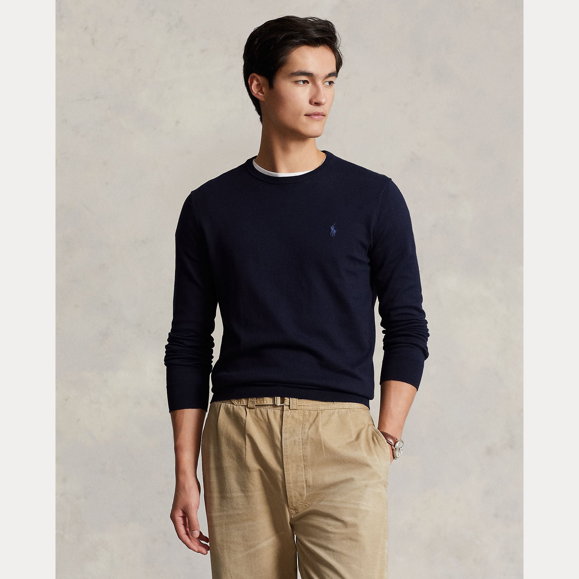 Slim Fit Textured Cotton Sweater - BoUvy