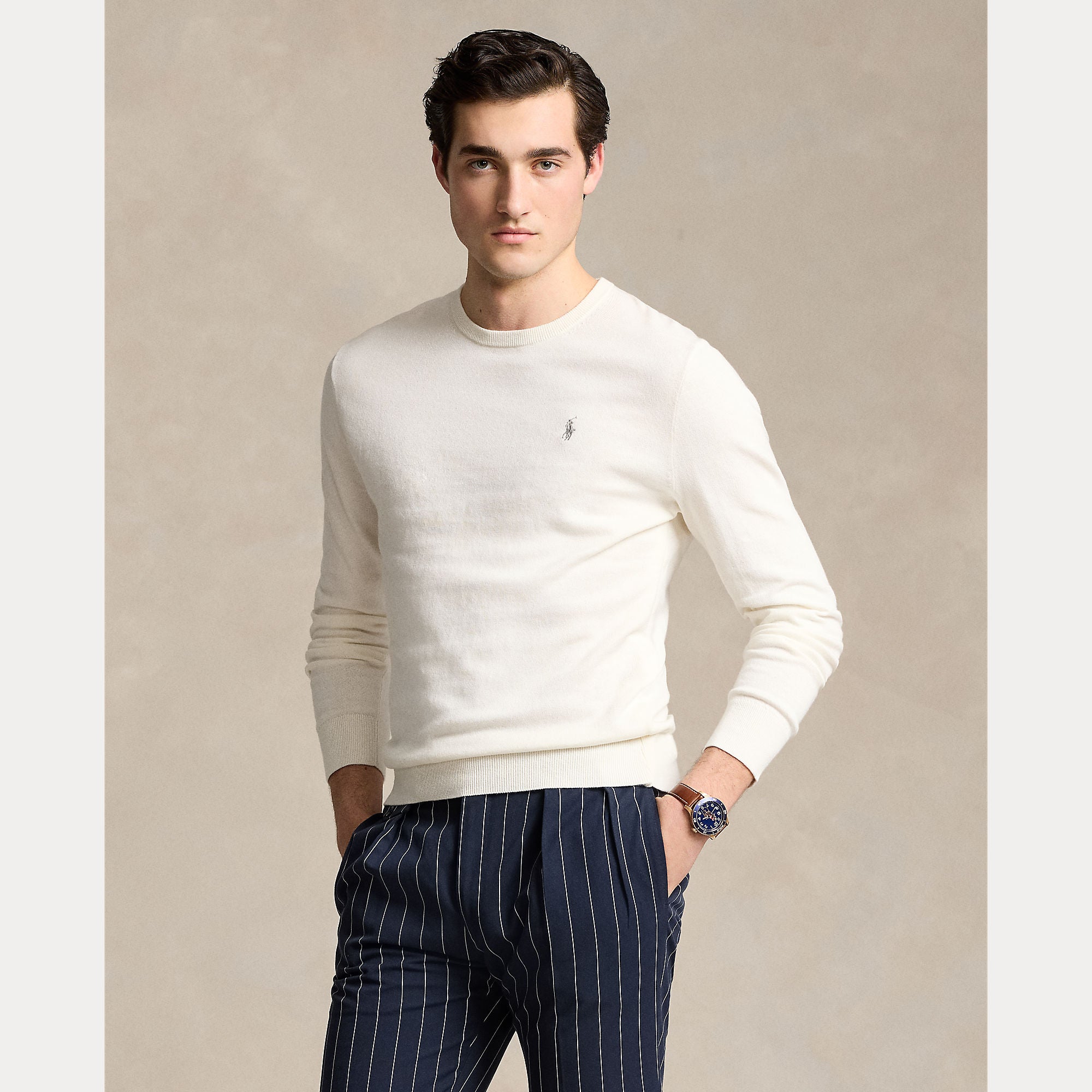 Cotton cashmere crewneck sweater sale