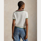 Striped-Collar Pointelle Polo Shirt - BoUvy