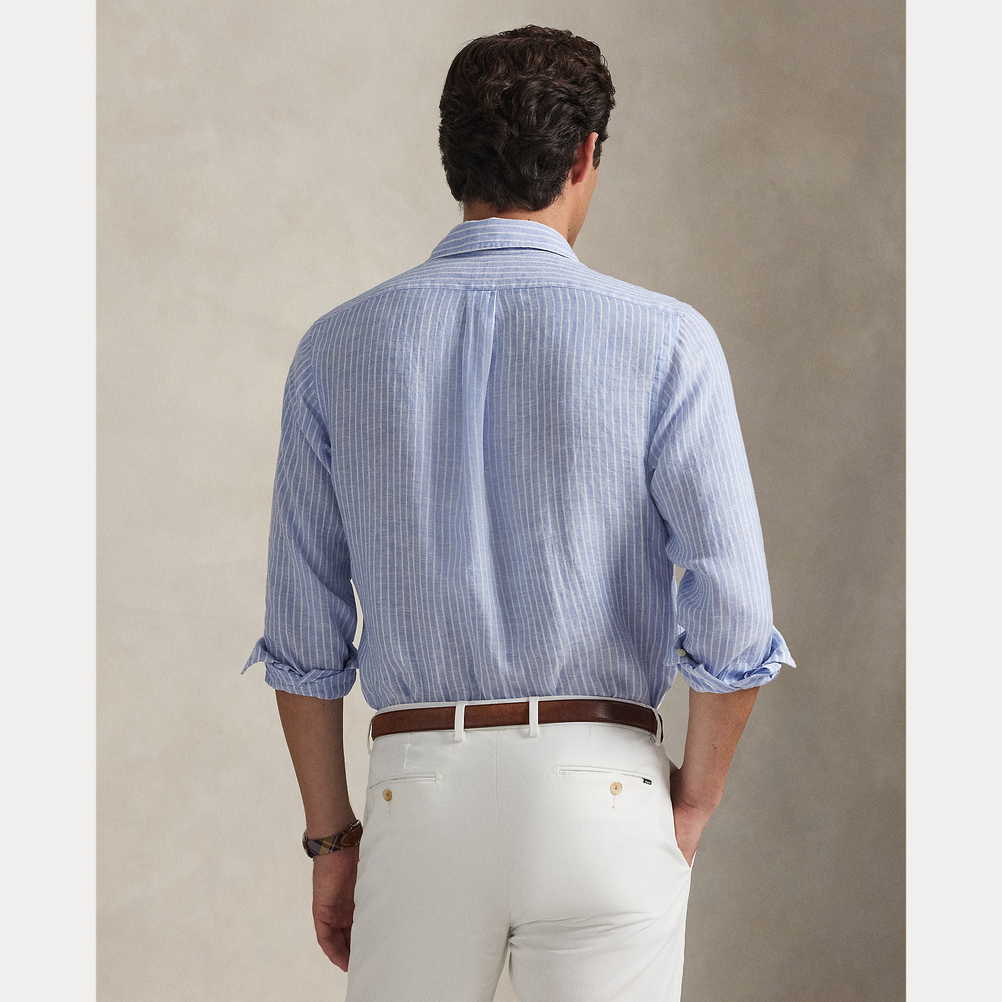 CUSTOM FIT STRIPED LINEN SHIRT - BoUvy