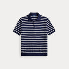 Striped Cotton-Linen Polo Sweater - BoUvy