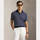 Striped Cotton-Linen Polo Sweater - BoUvy